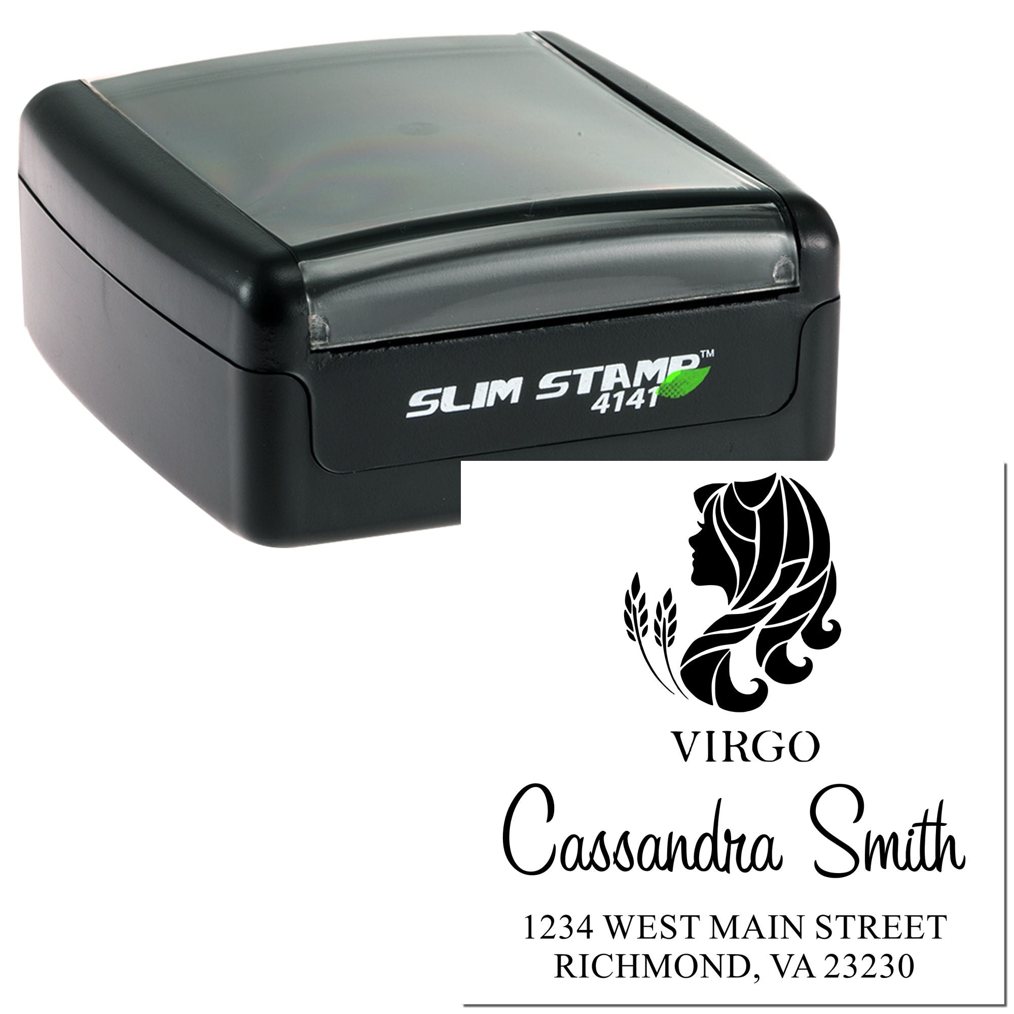 Discerning Virgo Zodiac Return Address Stamp - Engineer Seal Stamps