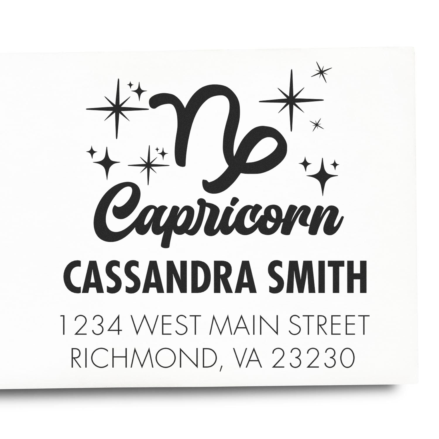 Disciplined Capricorn Zodiac Custom Made Address Stamp - Engineer Seal Stamps