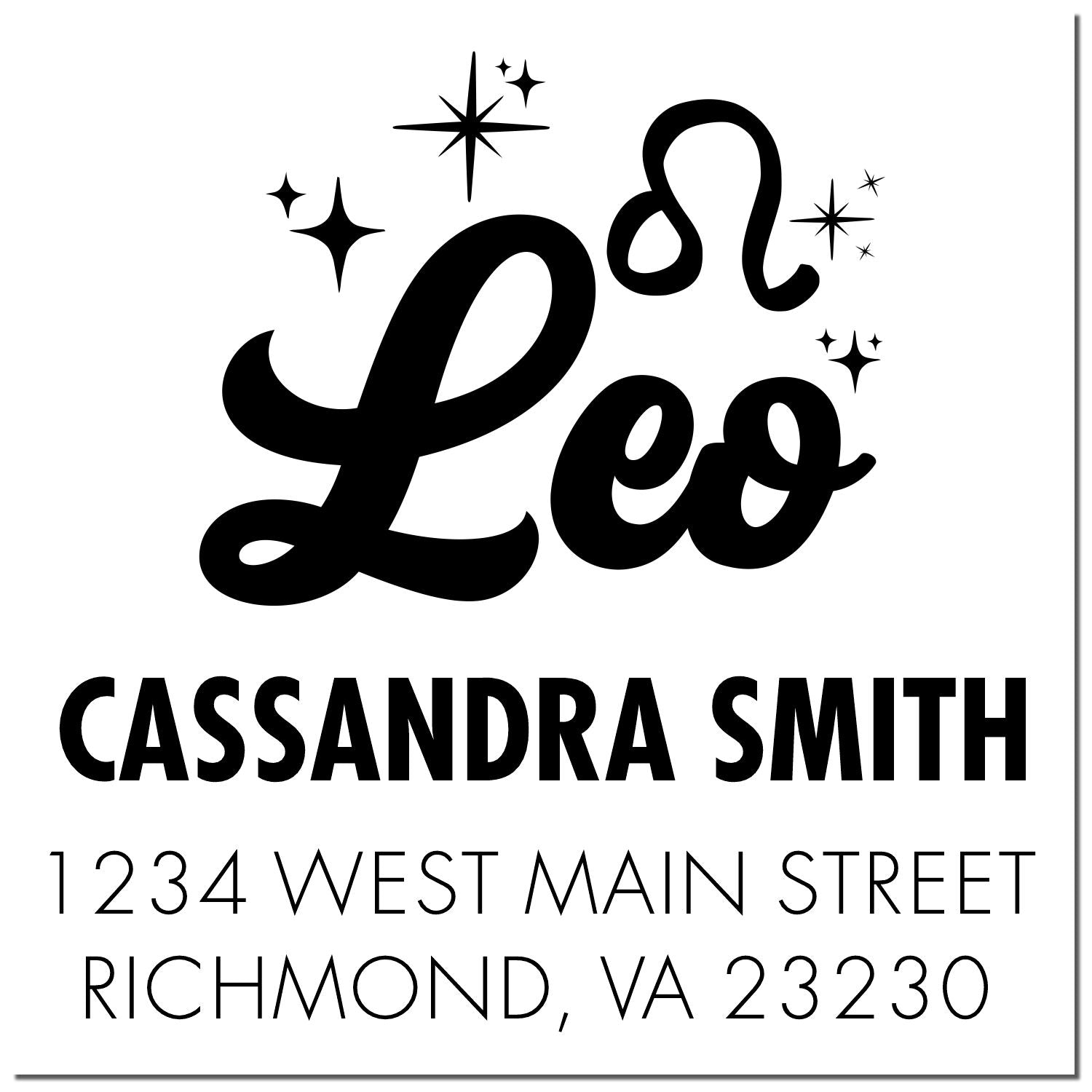 Charismatic Leo Celestial Personalized Home Address Stamper - Engineer Seal Stamps