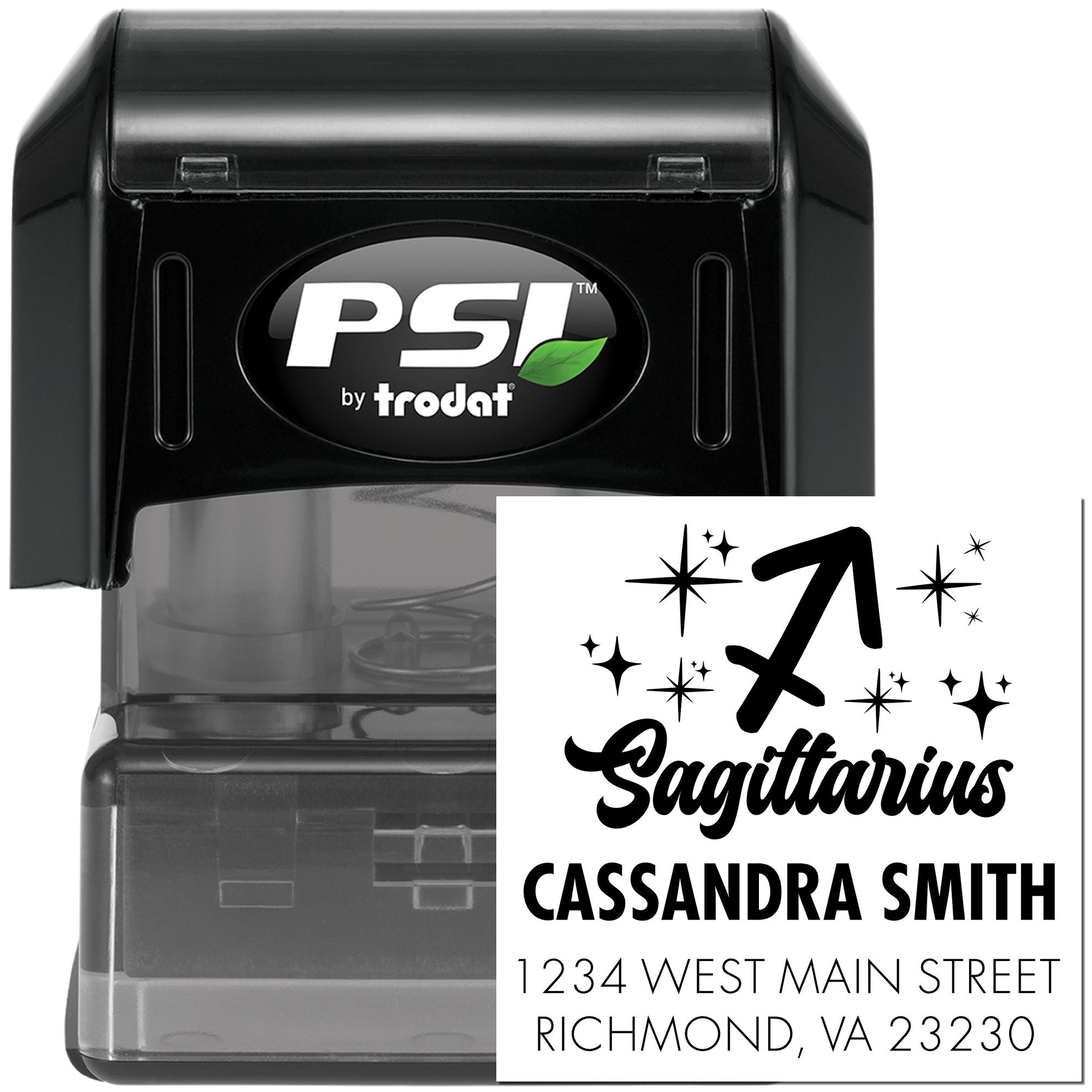 Adventurous Sagittarius Celestial Personalized New Home Stamp - Engineer Seal Stamps