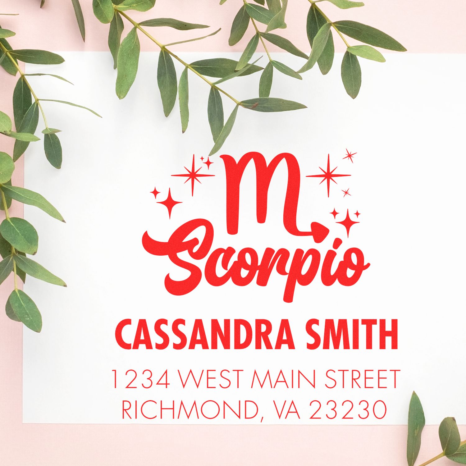 Celesital Determined Scorpio Personalized Home Address Stamper