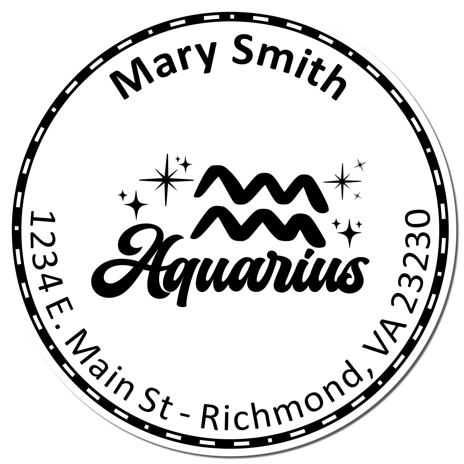 Portable Pre-Inked Visionary Aquarius Customized Return Address Stamp - Engineer Seal Stamps