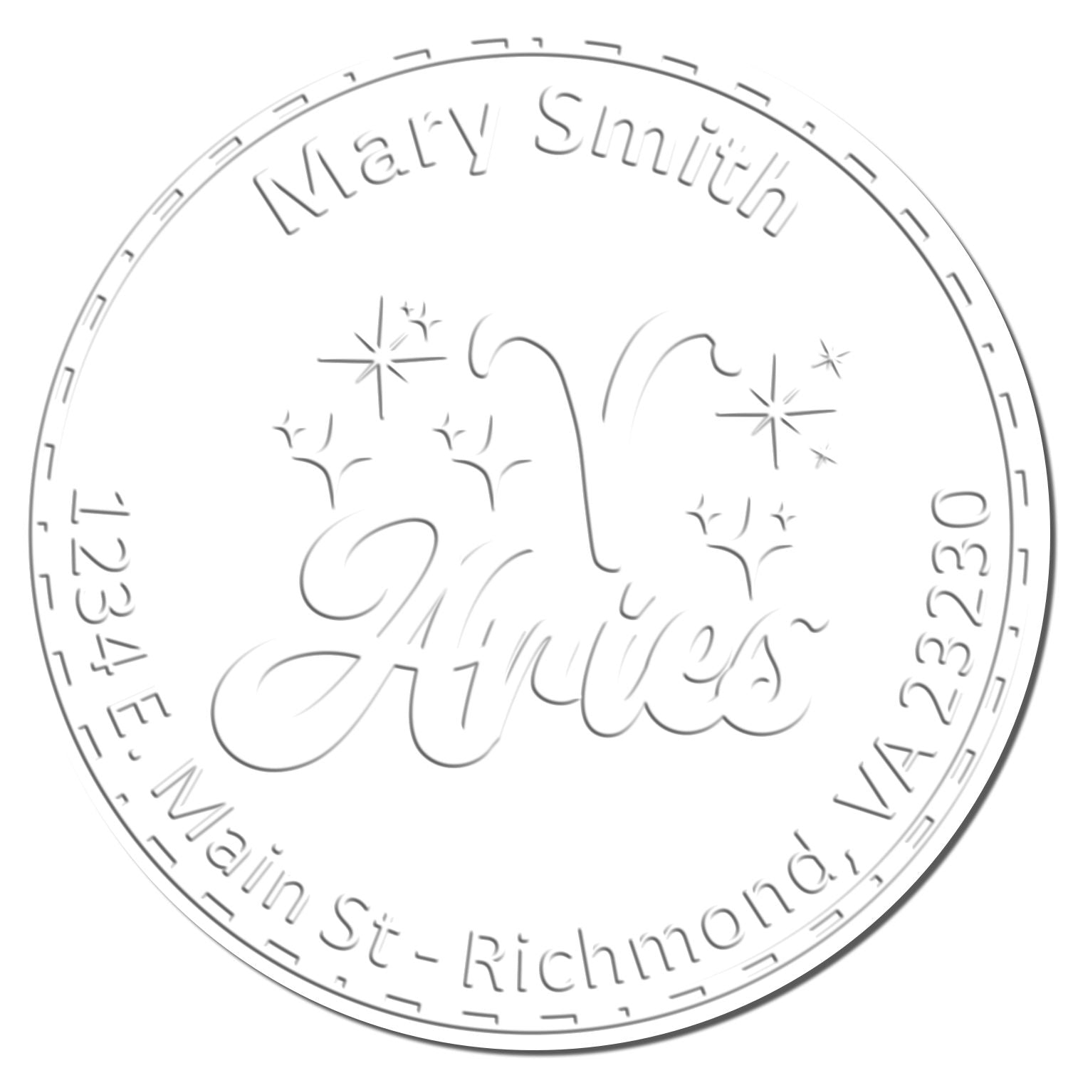 Hybrid Assertive Aries Personalized Home Address Embossing Seal - Engineer Seal Stamps