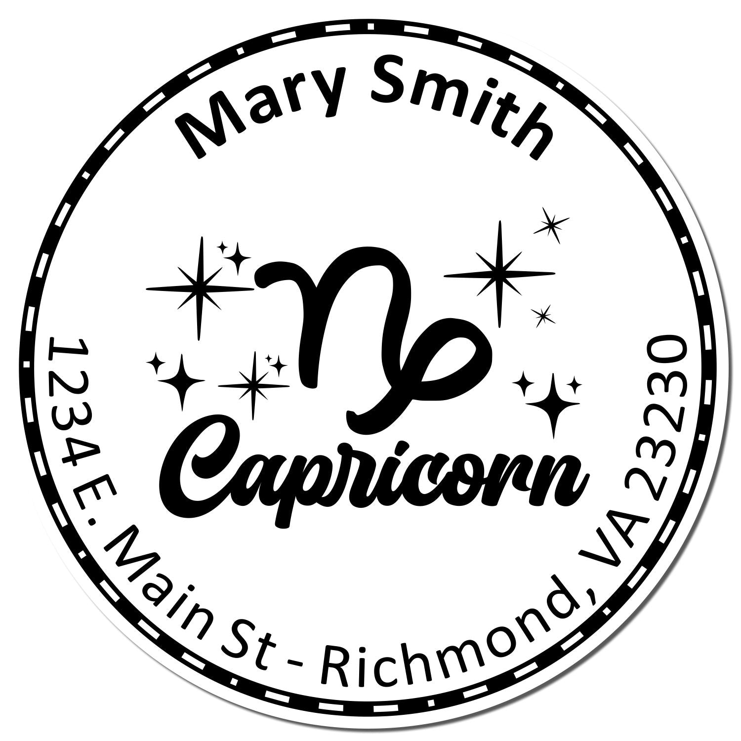 Self-Inking Responsible Capricorn Custom Made Mailing Stamp - Engineer Seal Stamps