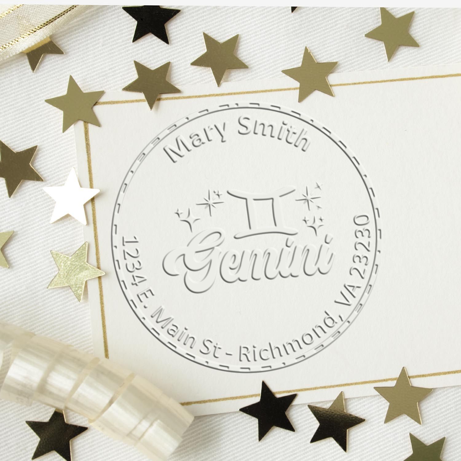 Hybrid Communicative Gemini Personalized Home Address Seal Press - Engineer Seal Stamps