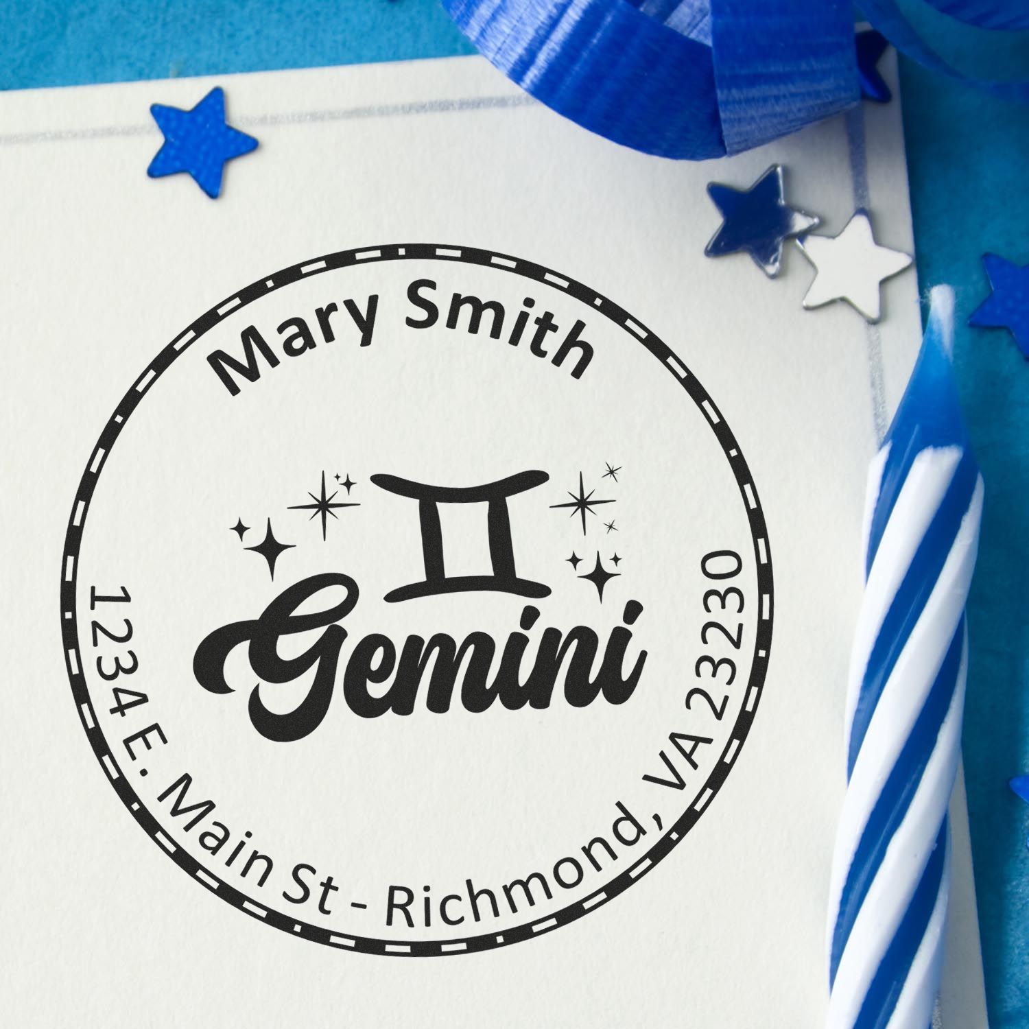 PSI Pre-Inked Communicative Gemini Custom Return Address Stamp - Engineer Seal Stamps