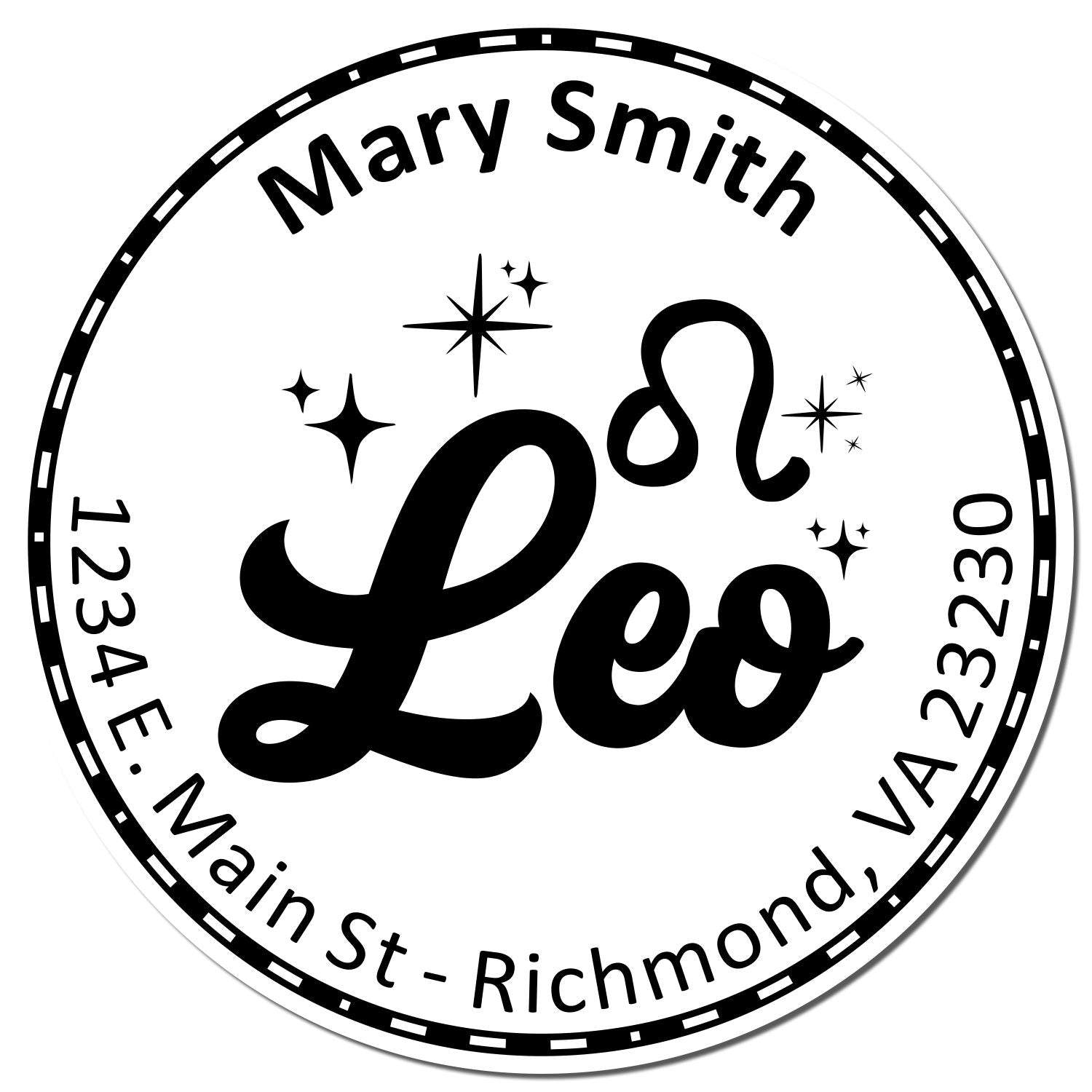 Portable Pre-Inked Creative Leo Custom Address Stamp - Engineer Seal Stamps