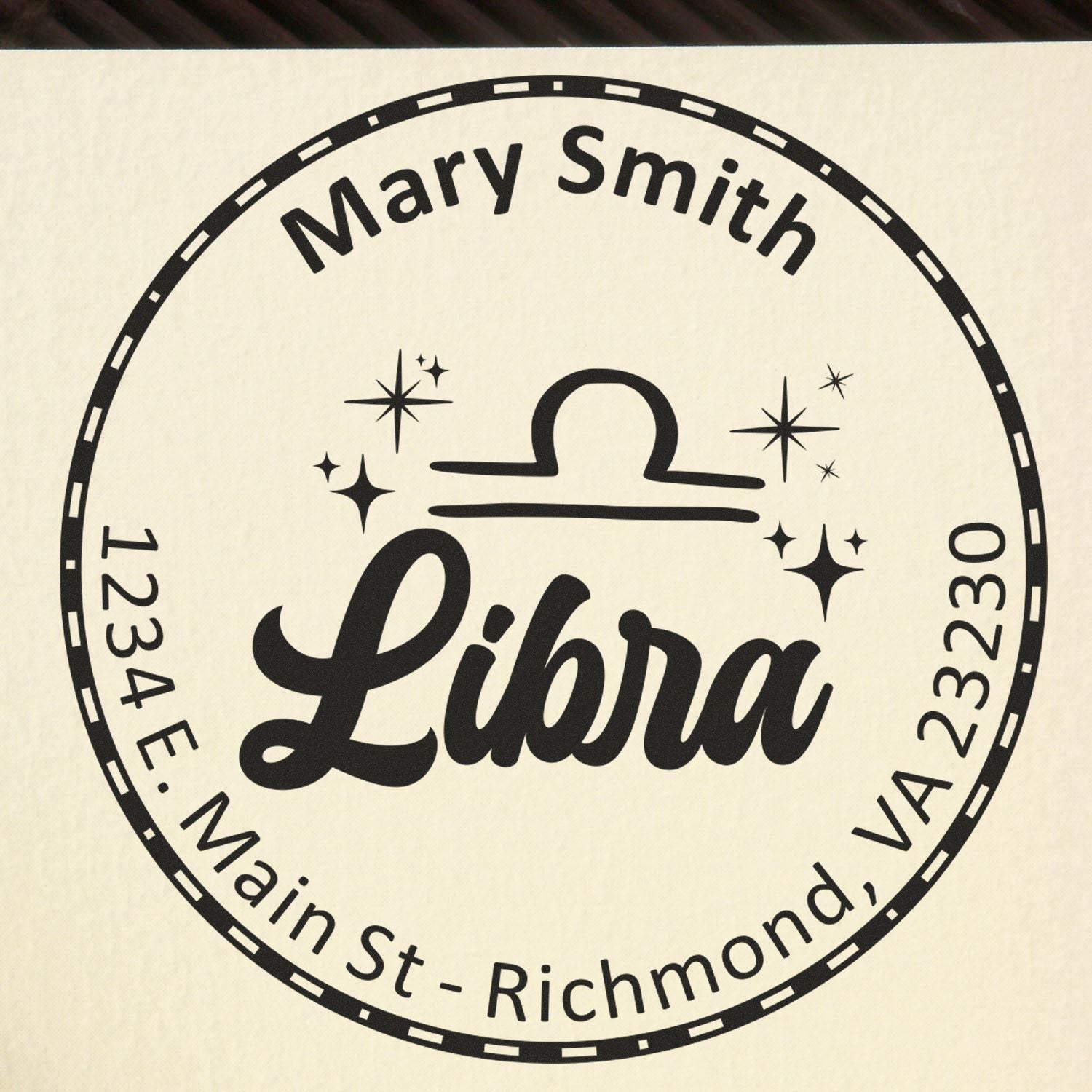 Wood Handle Diplomatic Libra Personalized Mail Stamp - Engineer Seal Stamps