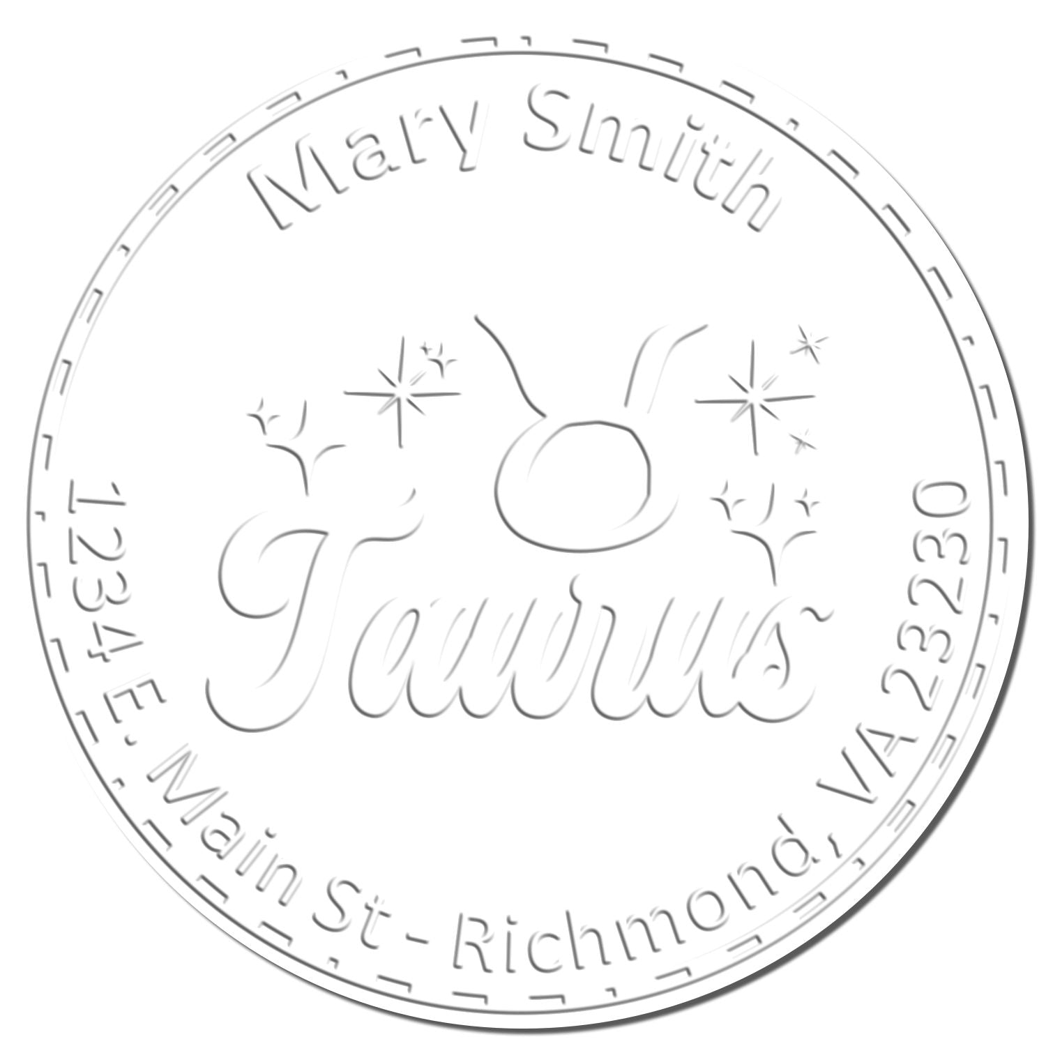Desk Reliable Taurus Personalized Mail Embossed Stamp - Engineer Seal Stamps
