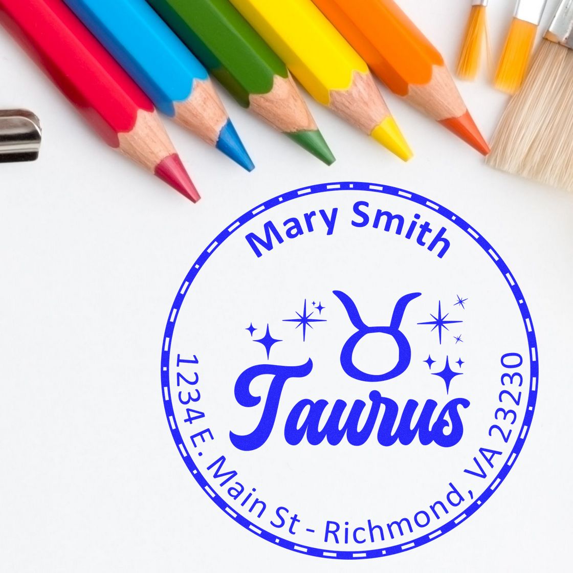 Wood Handle Reliable Taurus Personalized Envelope Stamp - Engineer Seal Stamps