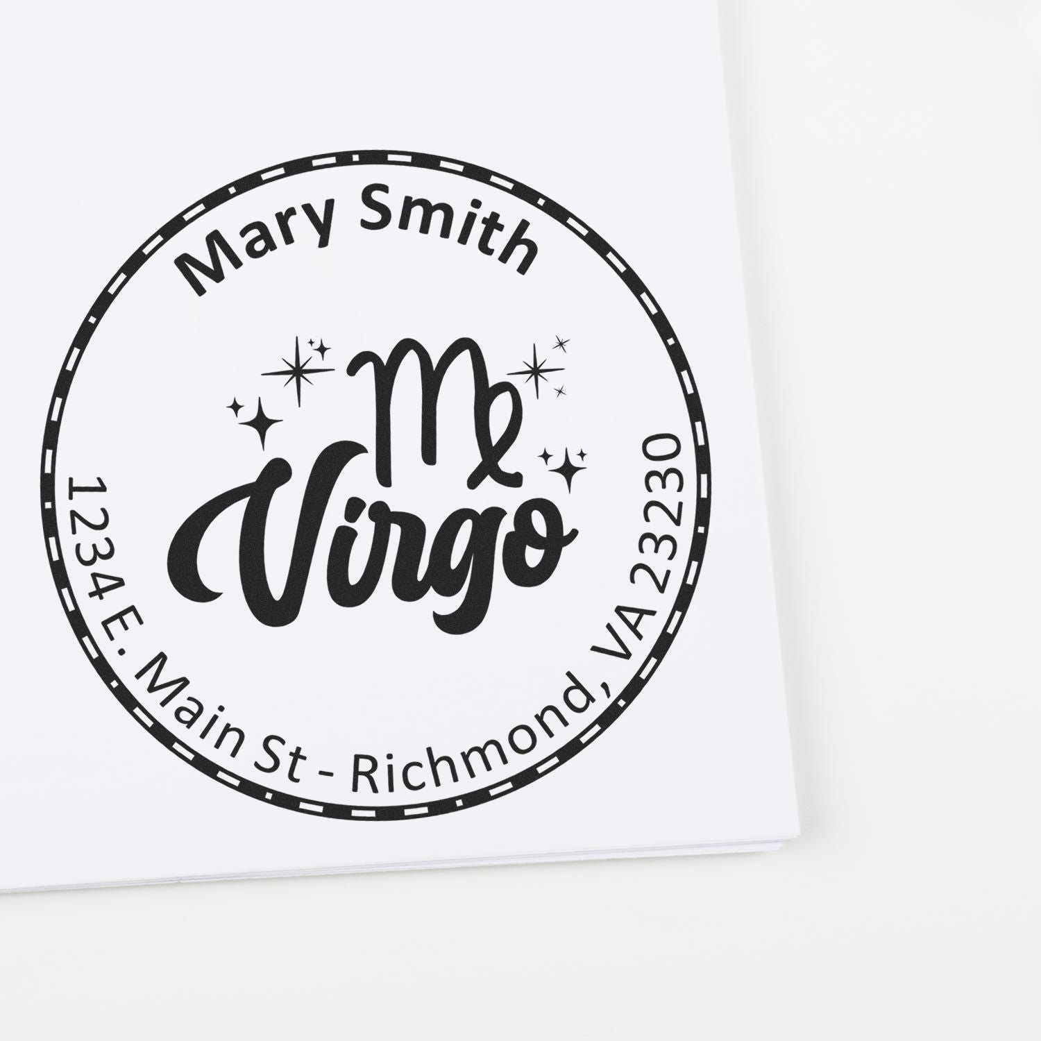 Self-Inking Helpful Virgo Personalized Mail Stamp - Engineer Seal Stamps