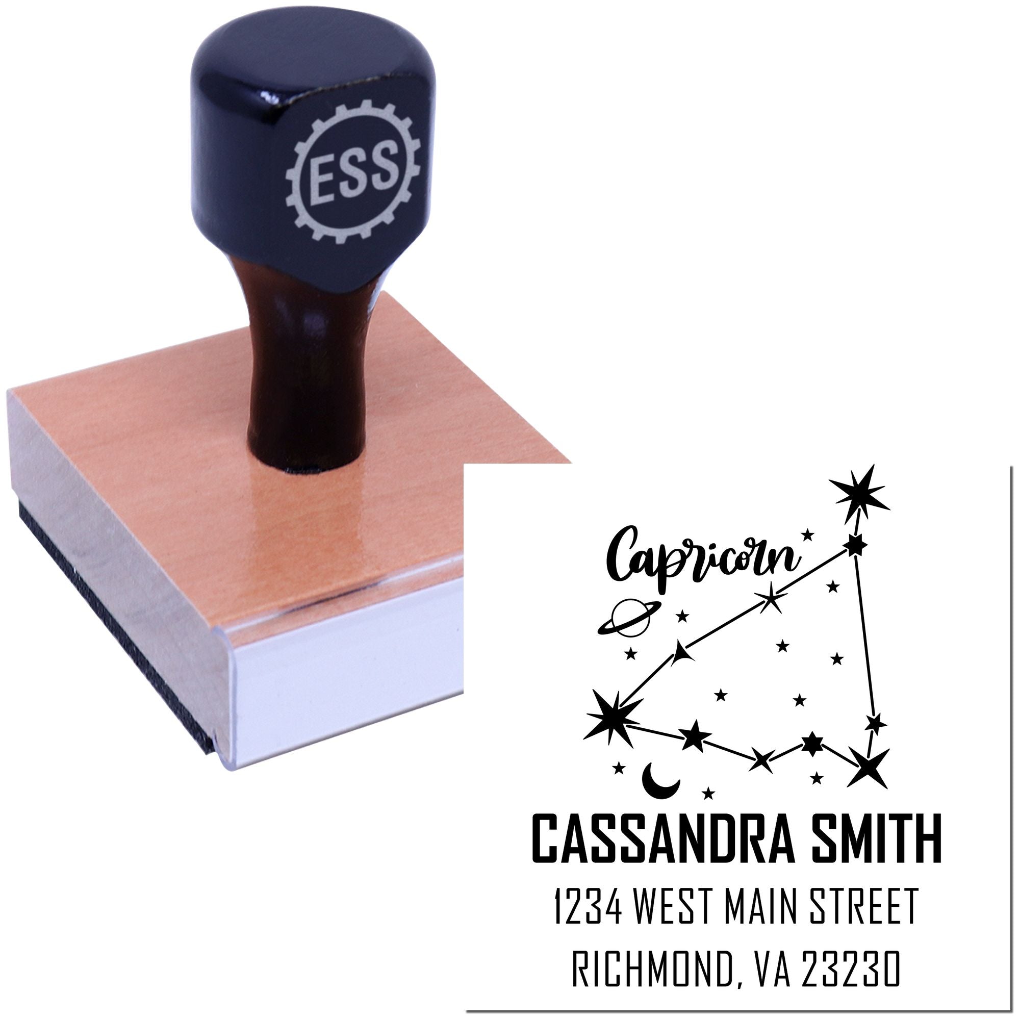Practical Capricorn Zodiac Customized Return Address Stamper
