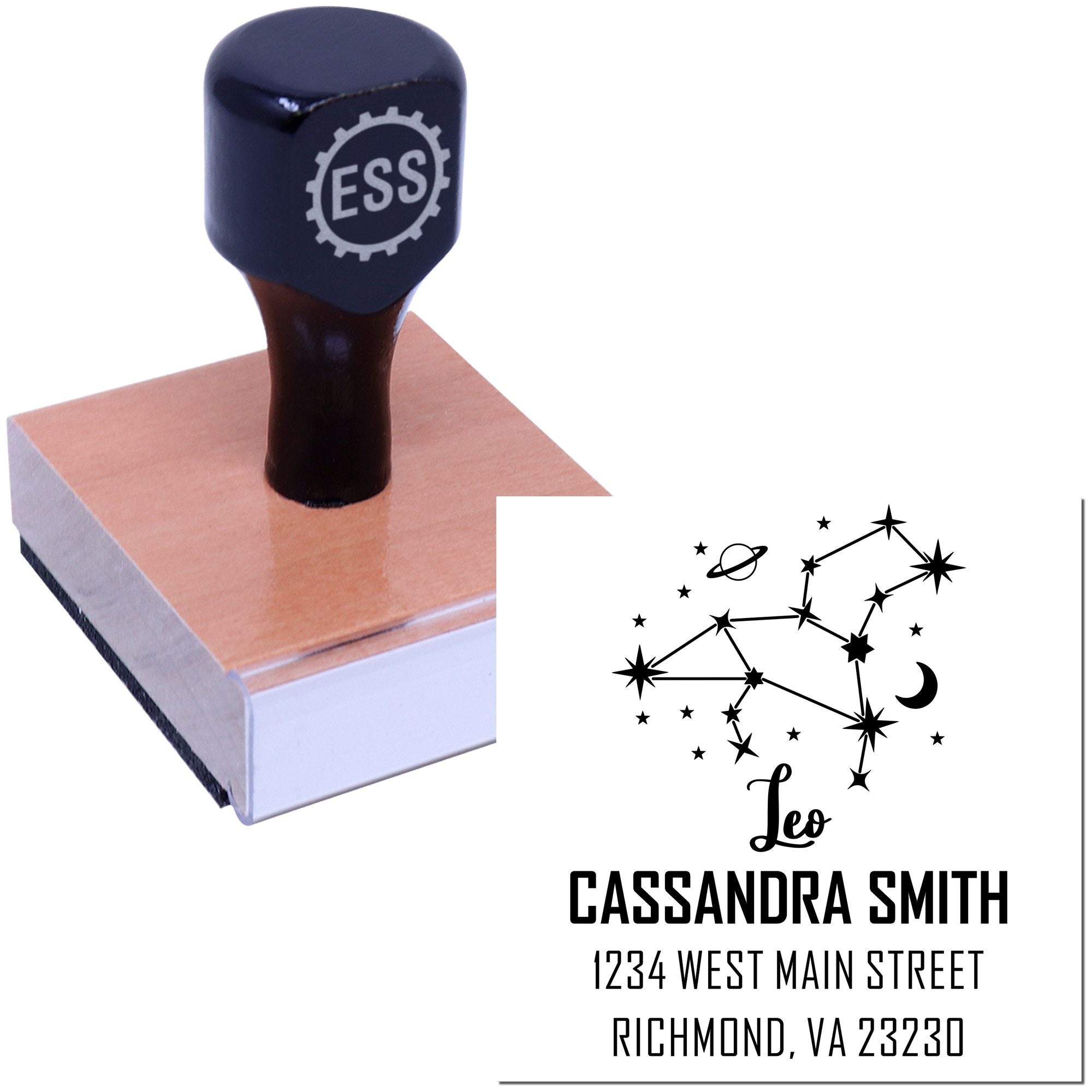 Generous Leo Zodiac Customized Address Stamper - Engineer Seal Stamps