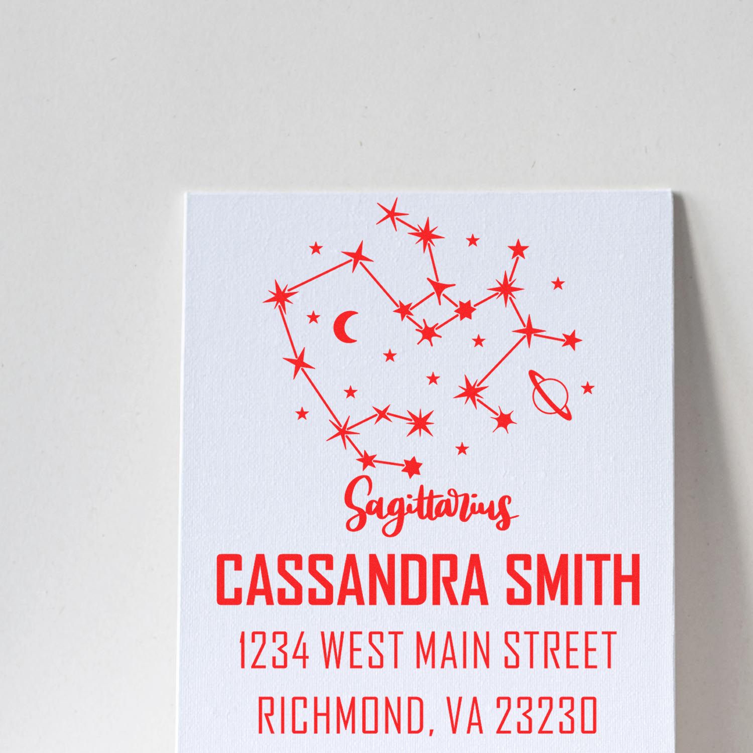 Energetic Sagittarius Zodiac Personalized Name And Address Stamper - Engineer Seal Stamps