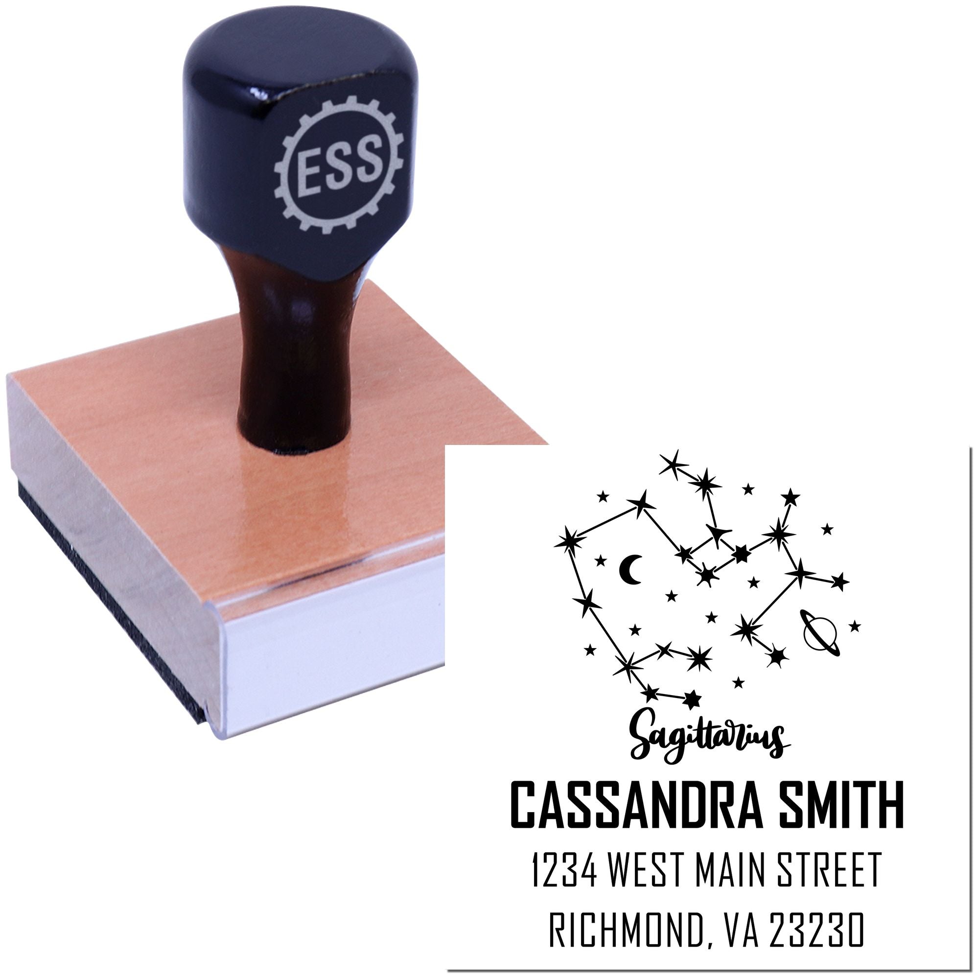 Energetic Sagittarius Zodiac Customized Return Address Stamp