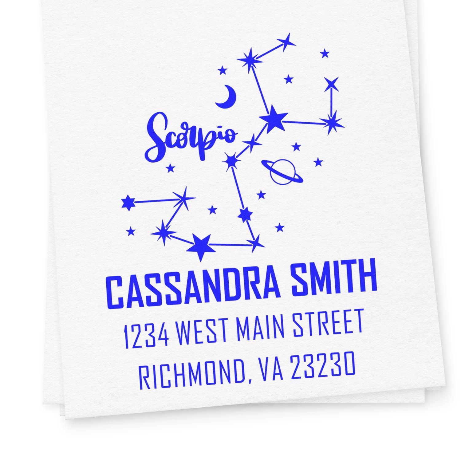 Celestial Passionate Scorpio Self-Inking Customized Address Stamp - Engineer Seal Stamps