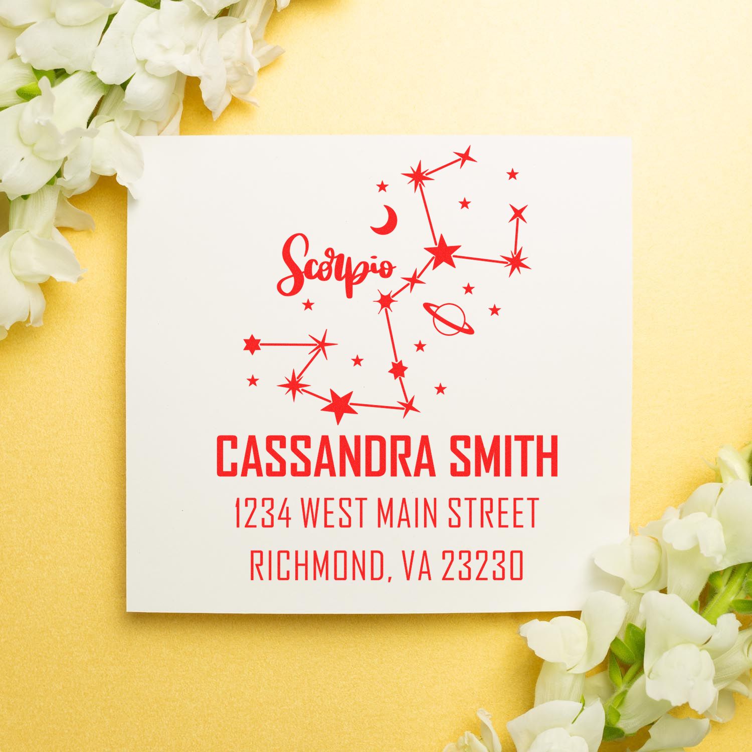 Passionate Scorpio Zodiac Customized Return Address Stamper