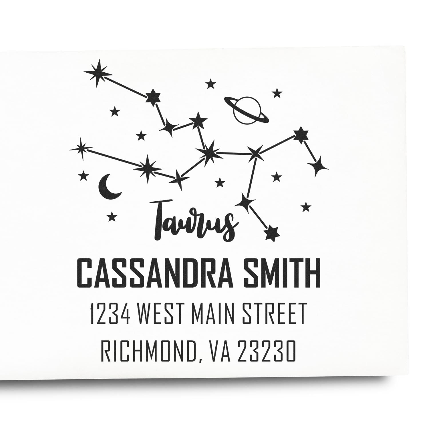 Determined Taurus Zodiac Customized Home Address Stamp - Engineer Seal Stamps