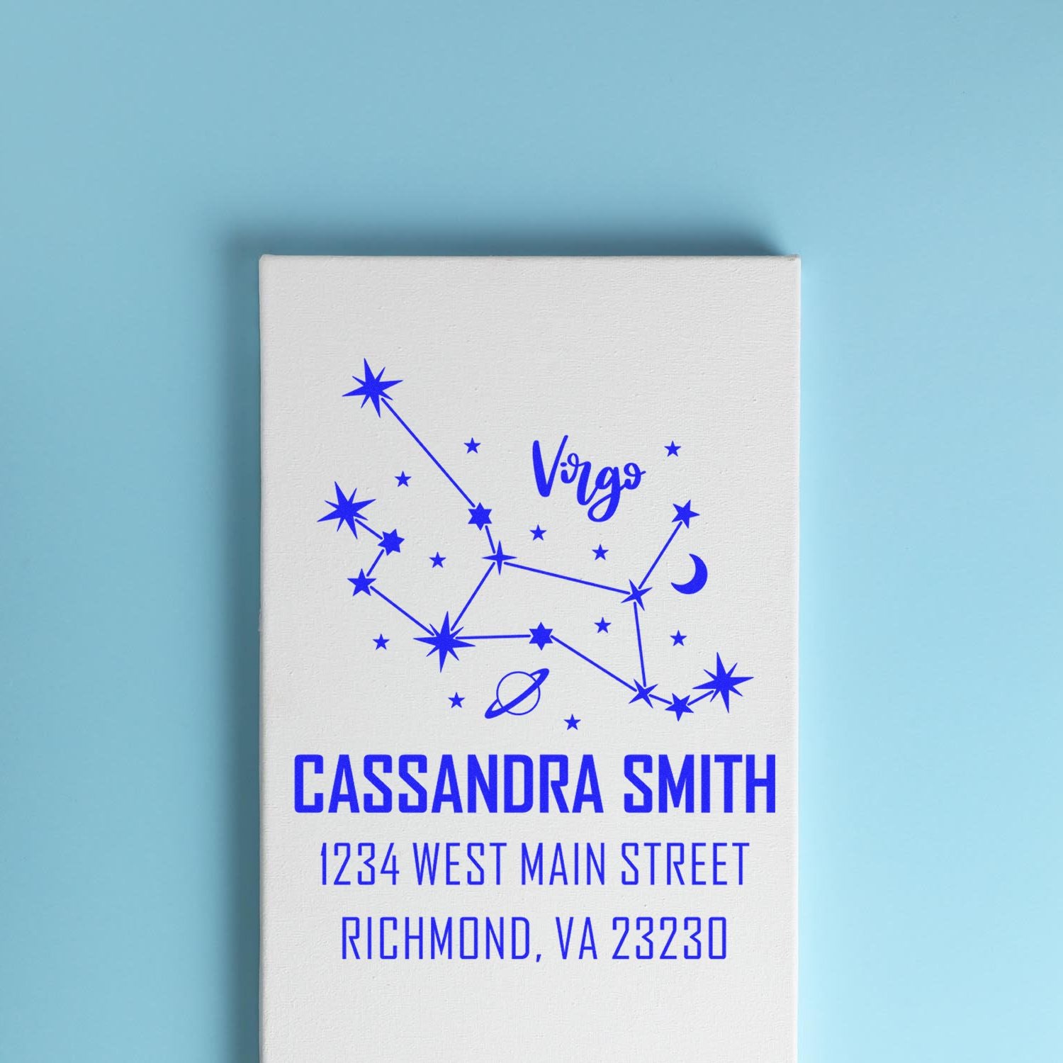 Celestial Modest Virgo Self-Inking Customized Name And Address Stamp - Engineer Seal Stamps
