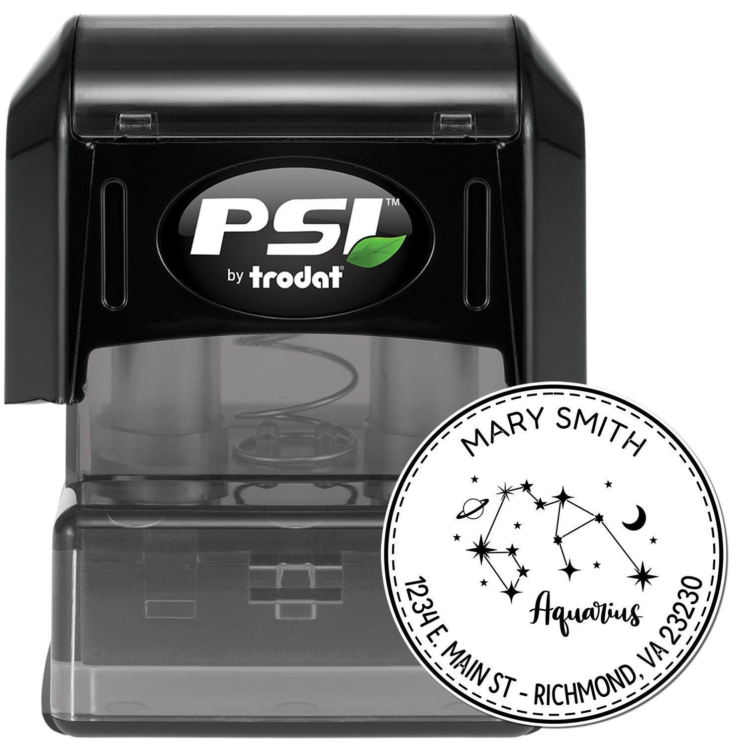 PSI Pre-Inked Constellation Aquarius Customized Envelope Stamp - Engineer Seal Stamps
