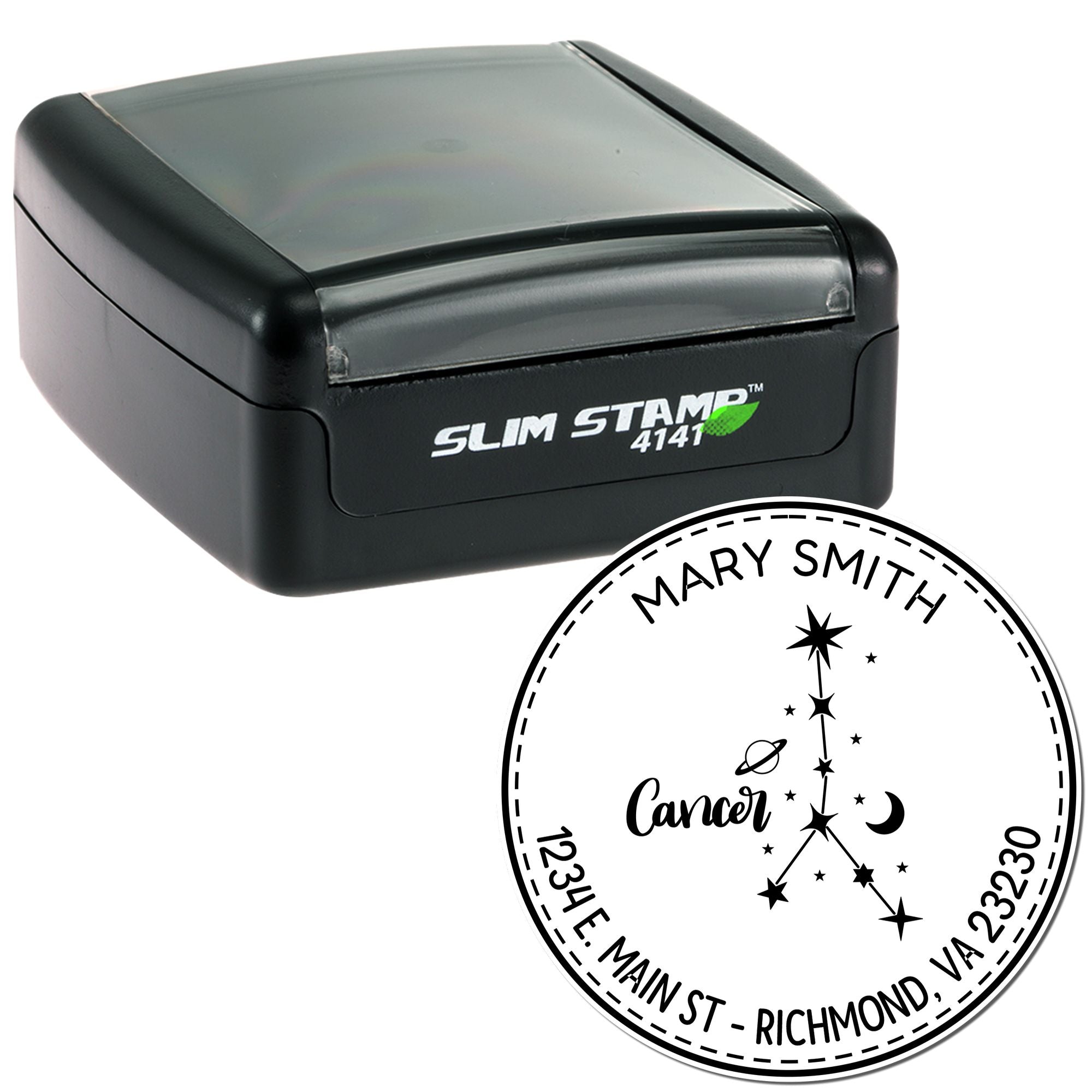 Portable Pre-Inked Constellation Cancer Custom Made Address Stamper - Engineer Seal Stamps