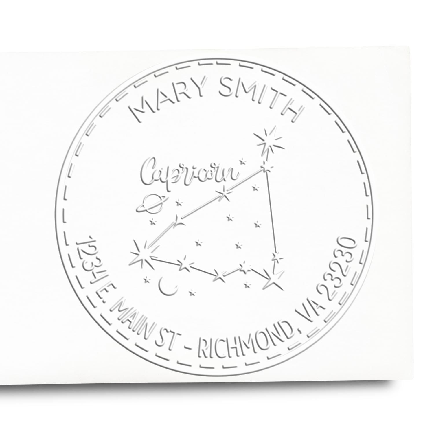 Soft Constellation Capricorn Custom Mail Embossing Stamp