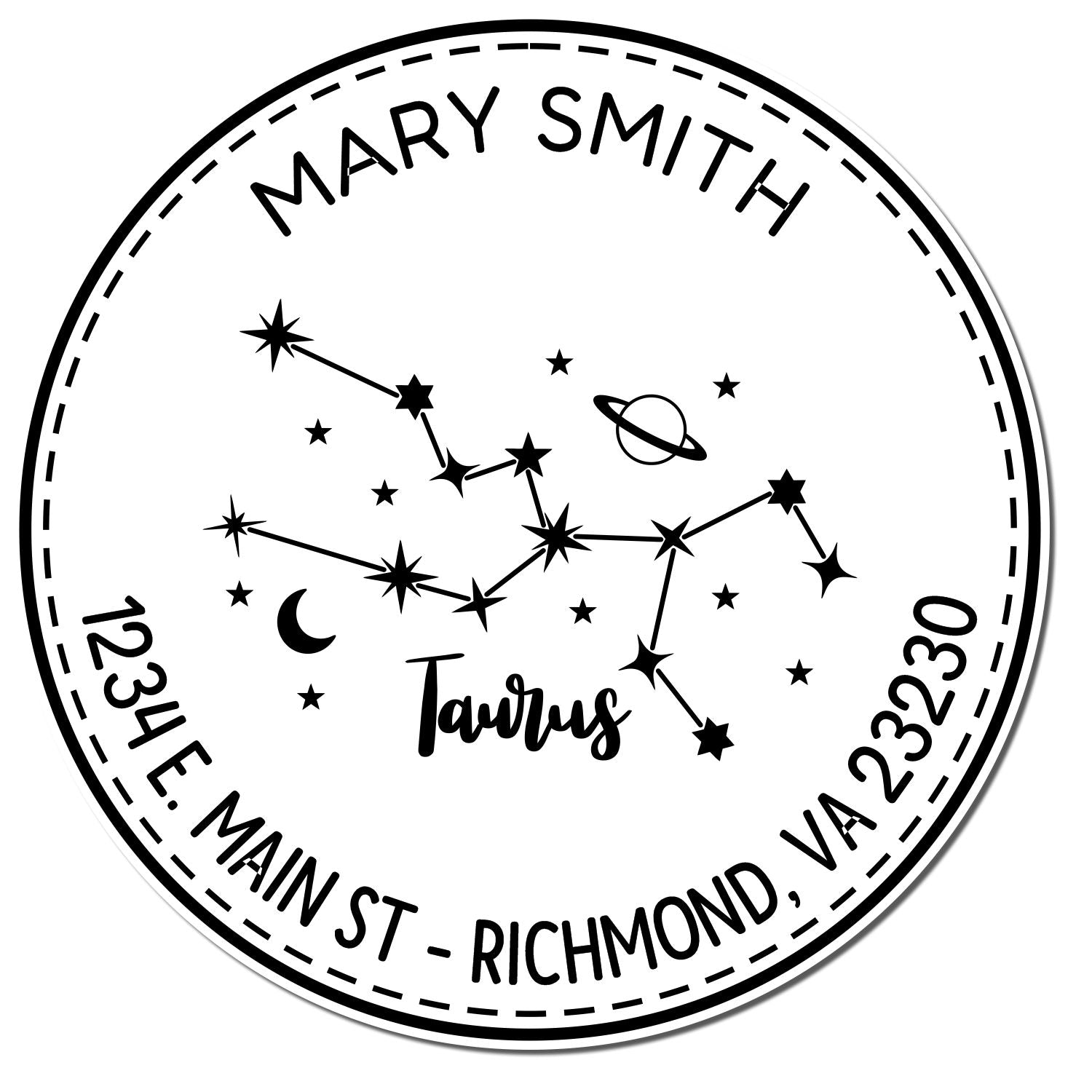 PSI Pre-Inked Constellation Taurus Custom Mail Stamp - Engineer Seal Stamps