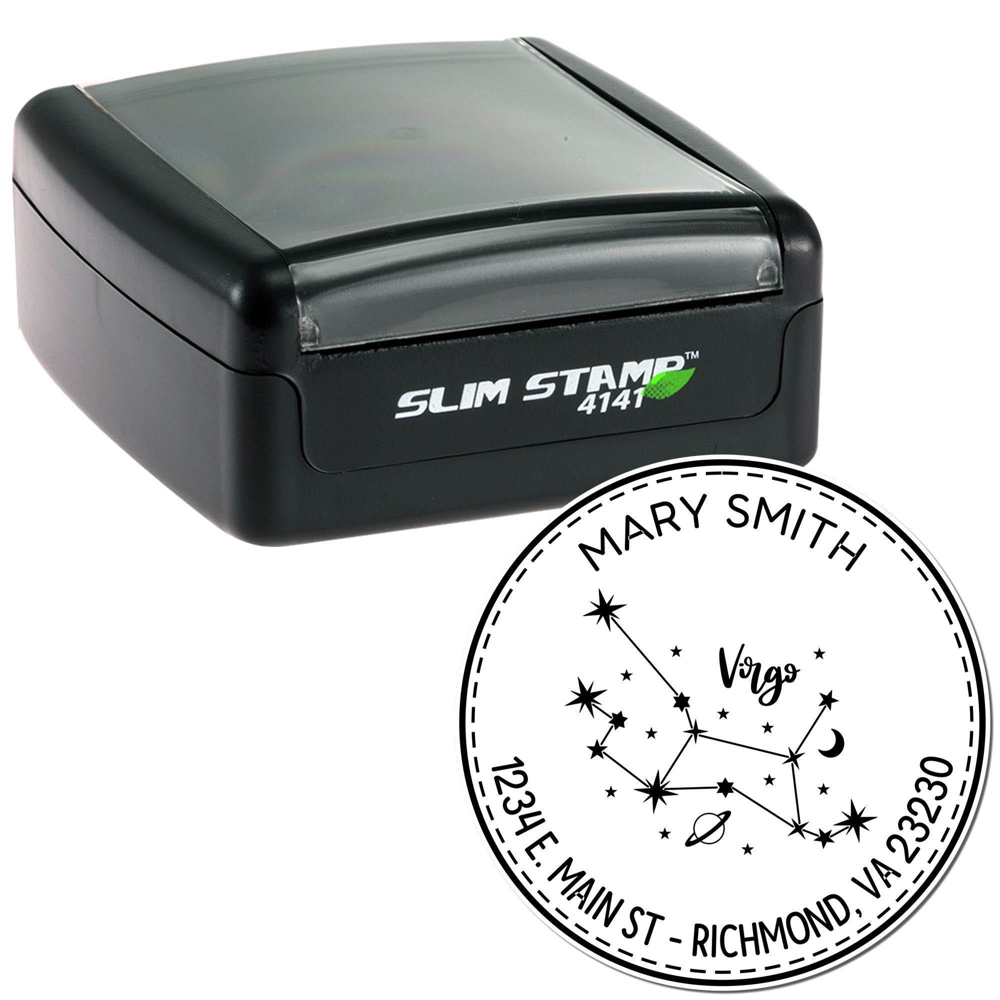 Portable Pre-Inked Constellation Virgo Custom Made Home Address Stamp - Engineer Seal Stamps