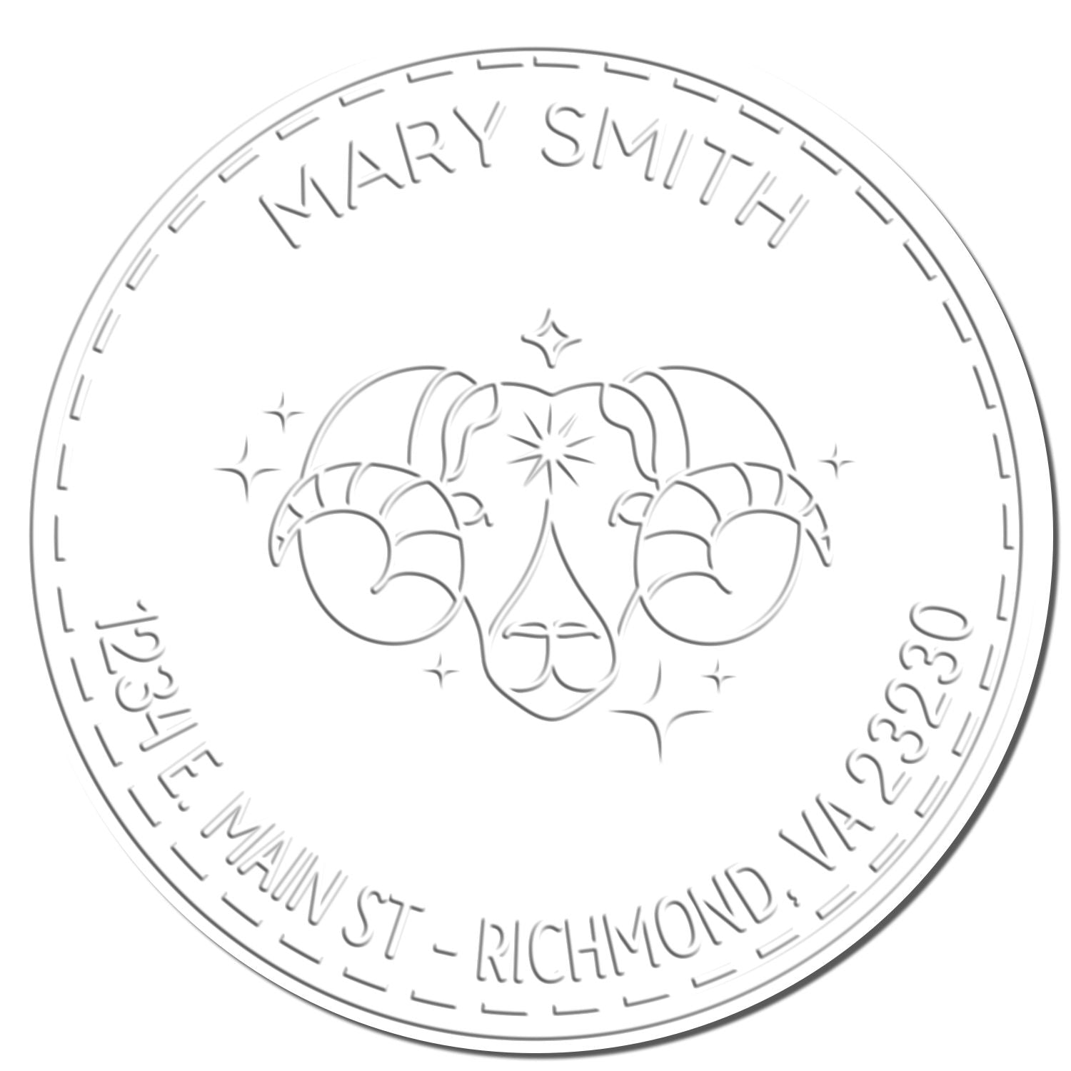 Hybrid Adventurous Aries Custom Home Address Embossing Seal - Engineer Seal Stamps