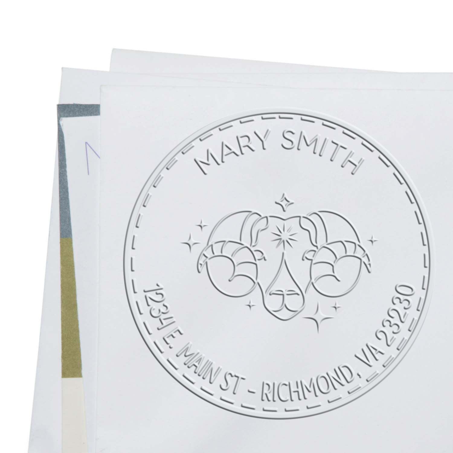 Hybrid Adventurous Aries Custom Home Address Embossing Seal - Engineer Seal Stamps