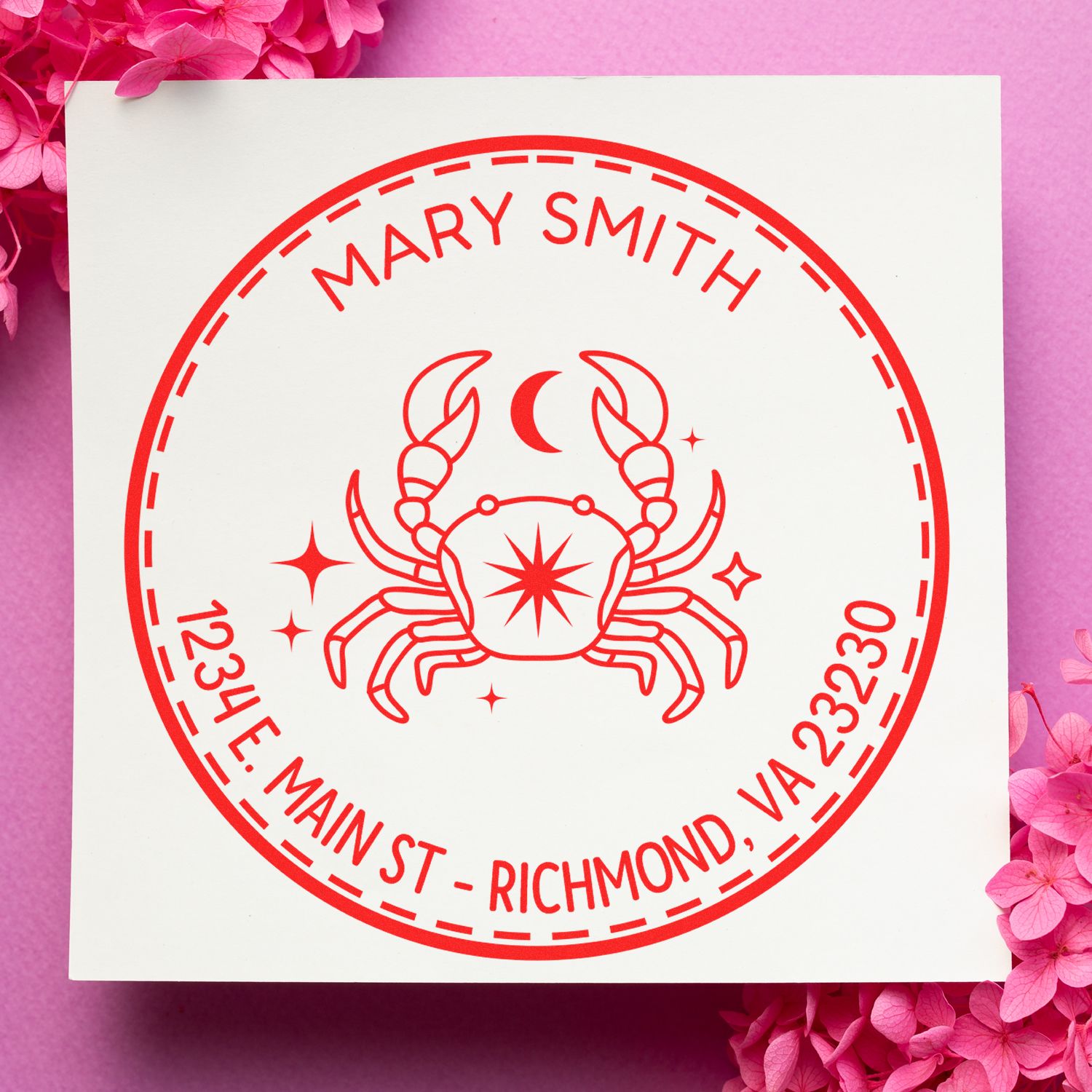 Wood Handle Protective Cancer Custom Home Address Stamp - Engineer Seal Stamps