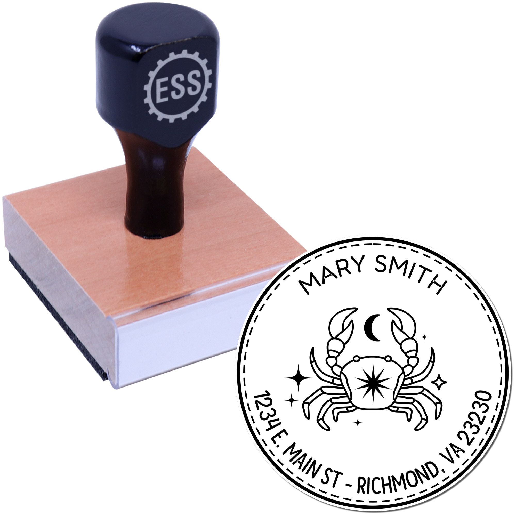 Wood Handle Protective Cancer Custom Home Address Stamp - Engineer Seal Stamps