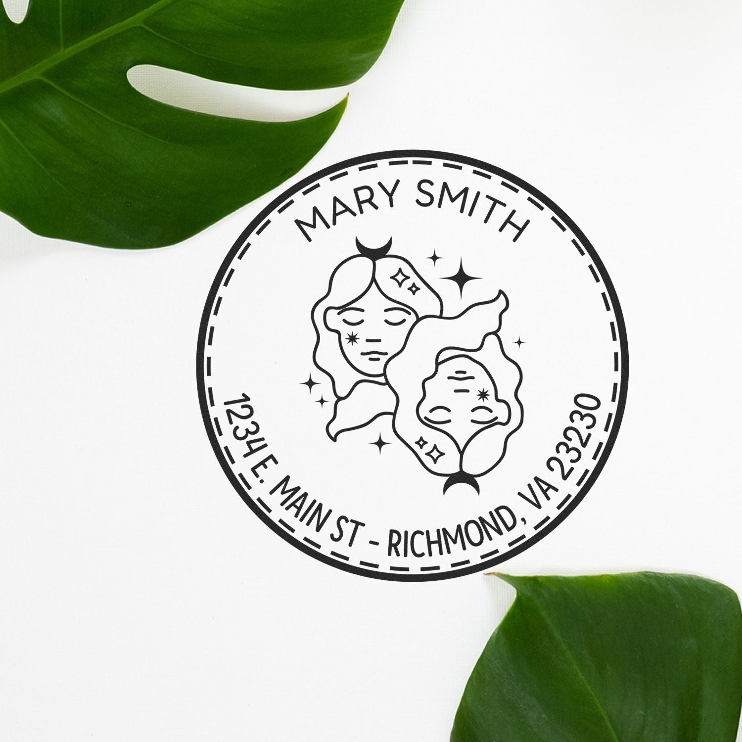 Self-Inking Witty Gemini Personalized Name And Address Stamper - Engineer Seal Stamps