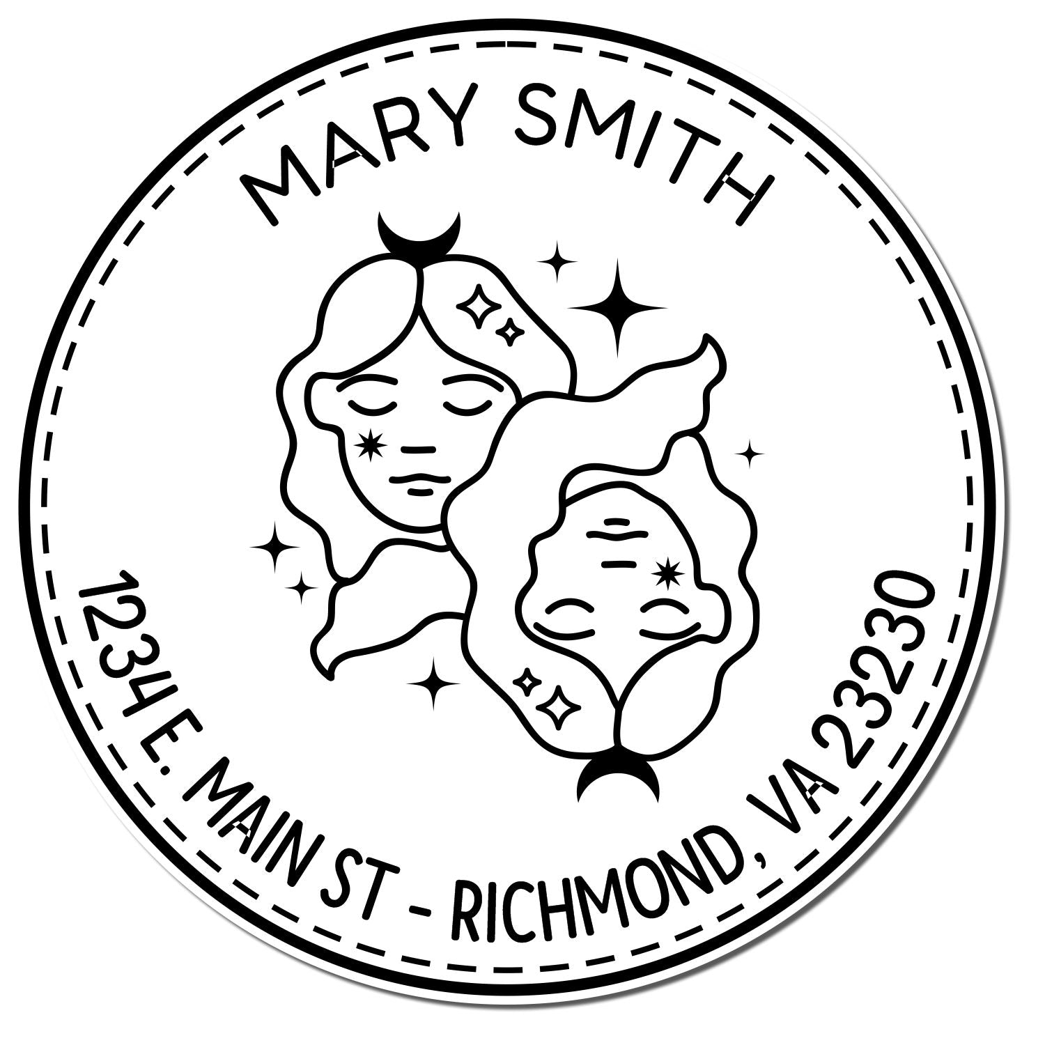 Portable Pre-Inked Witty Gemini Personalized Mail Stamper - Engineer Seal Stamps