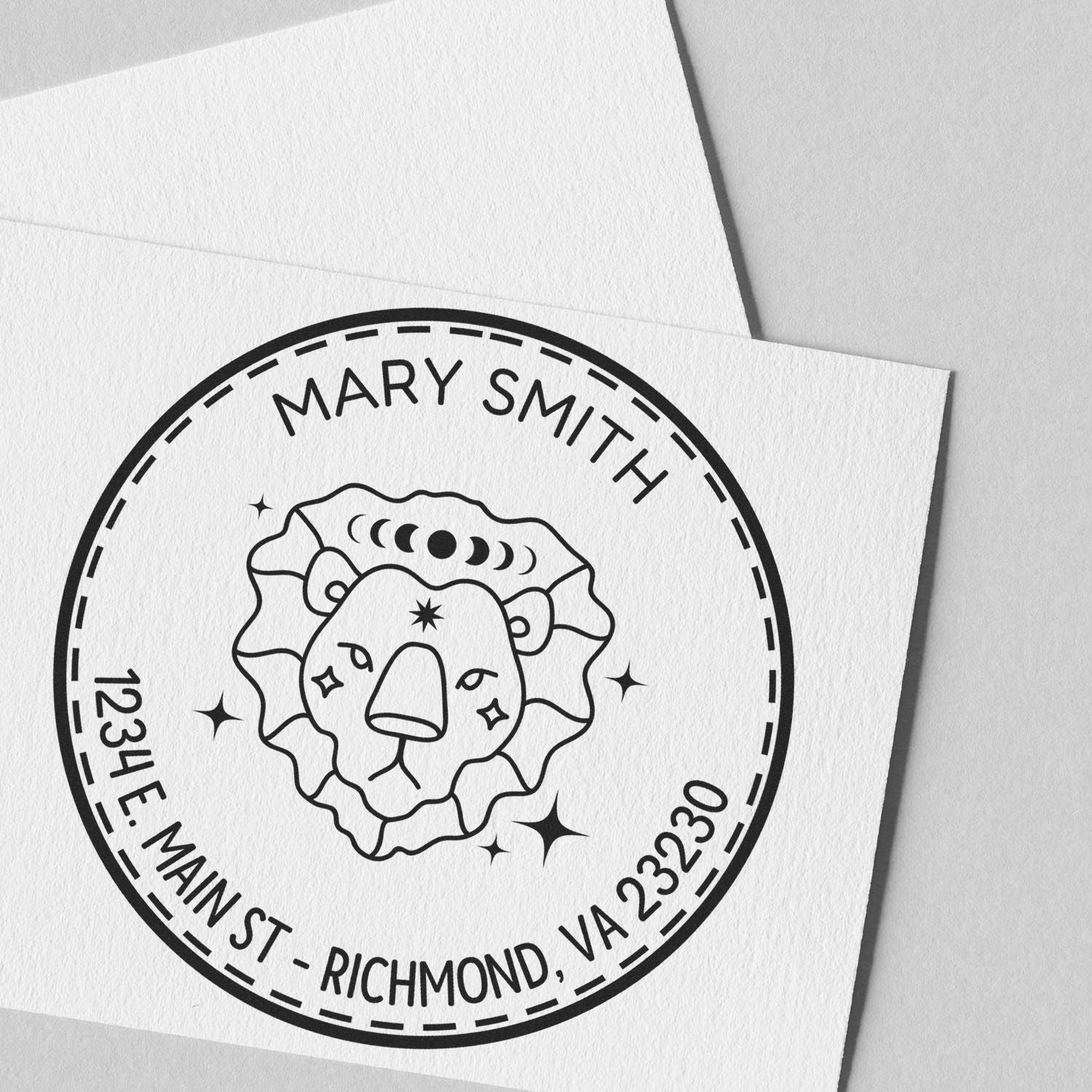 Self-Inking Leadership Leo Personalized Return Address Stamp - Engineer Seal Stamps