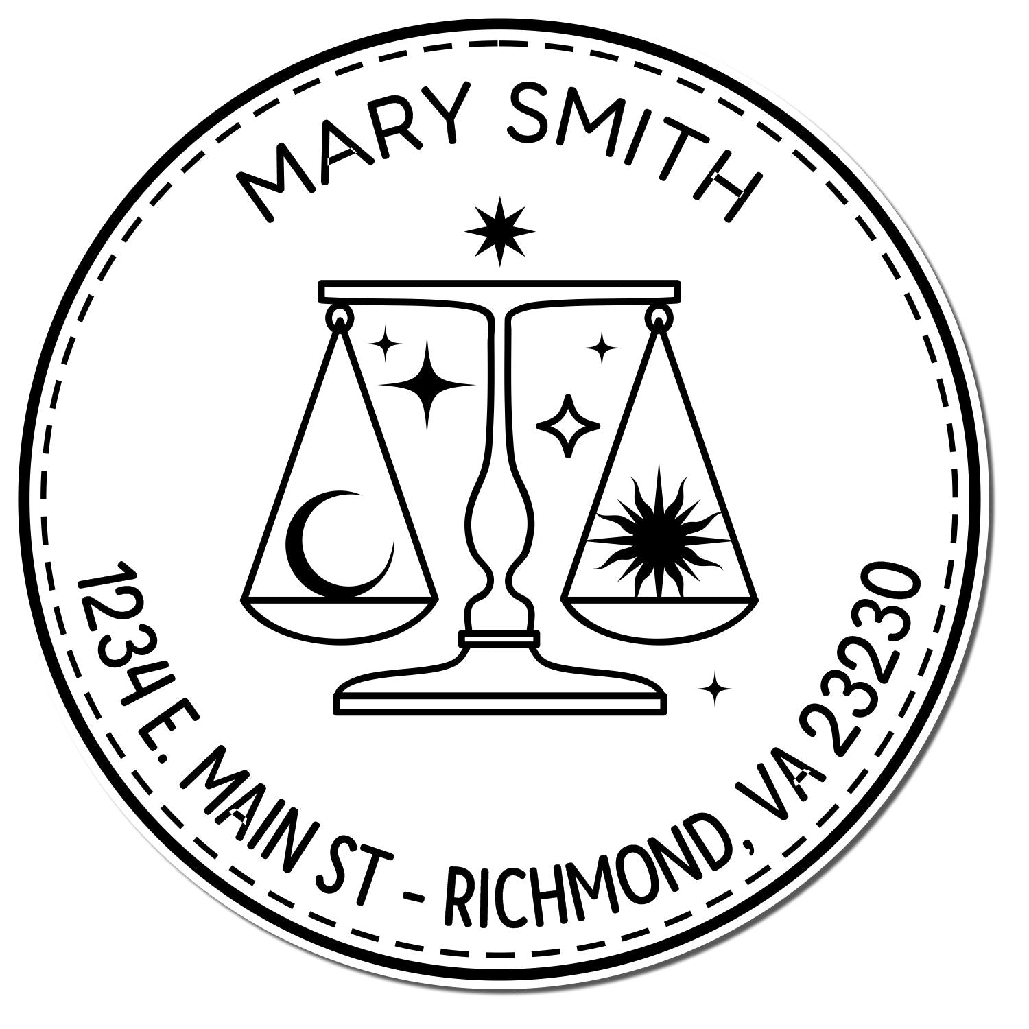 Self-Inking Fair-minded Libra Personalized Return Address Stamper - Engineer Seal Stamps