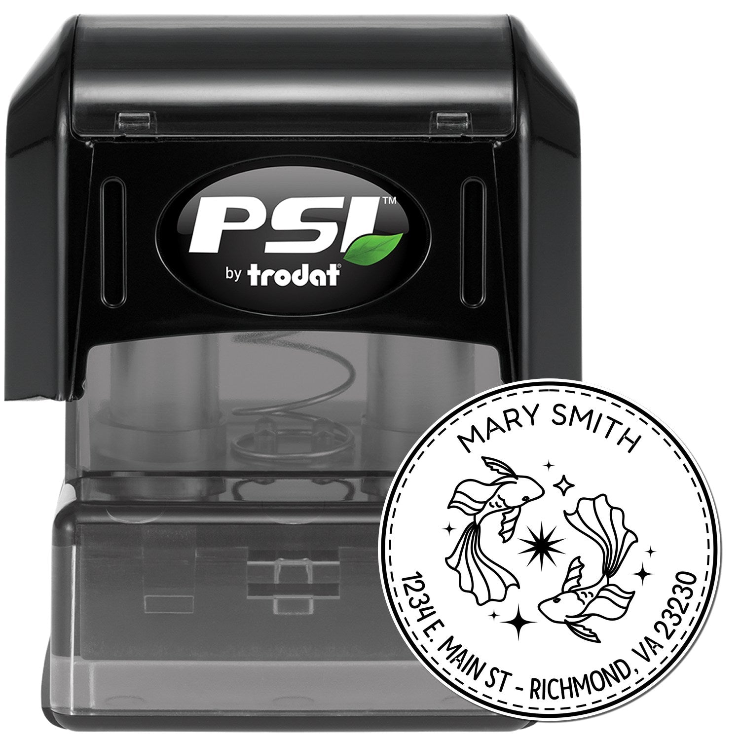 PSI Pre-Inked Compassionate Pisces Custom Envelope Stamper - Engineer Seal Stamps
