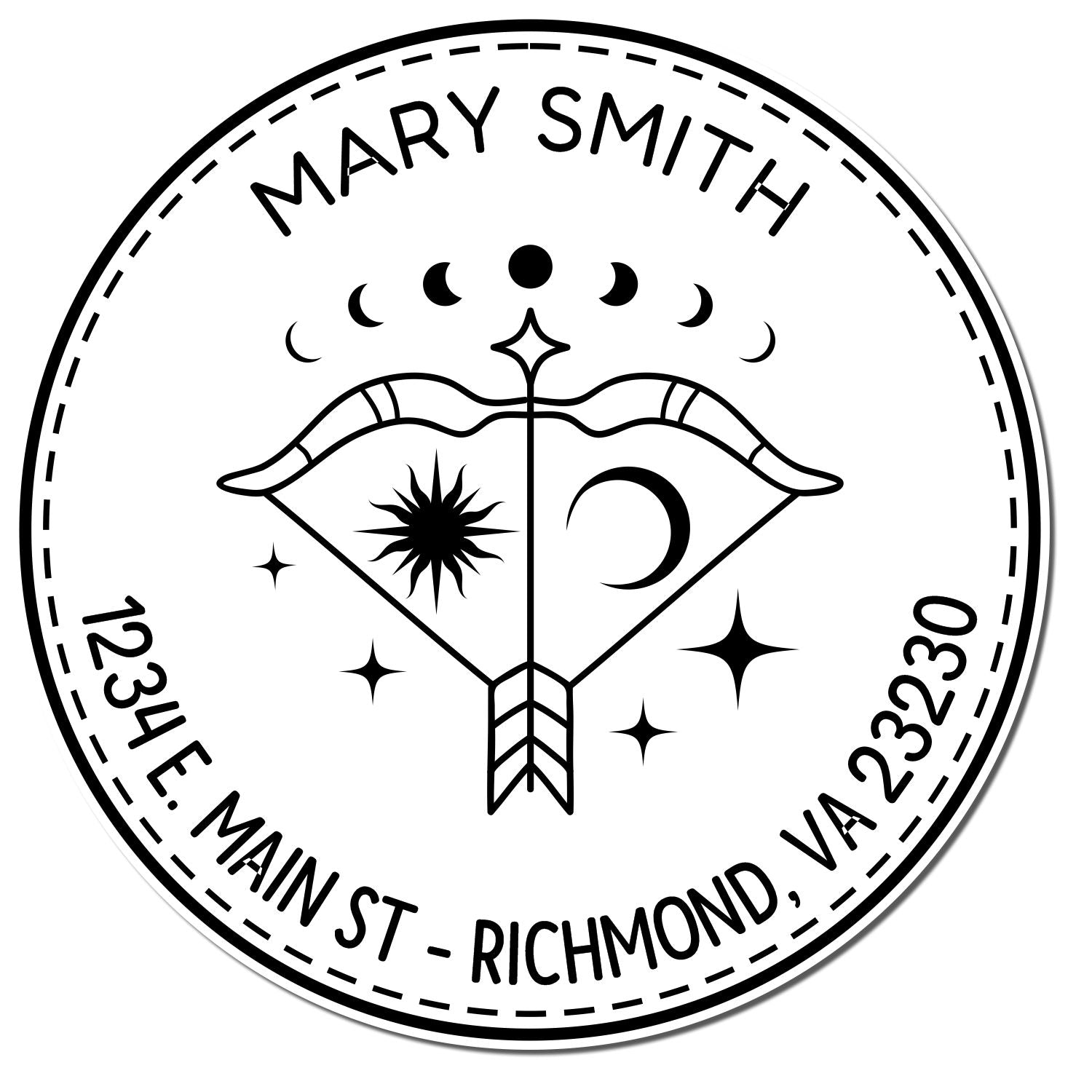 Portable Pre-Inked Philosophical Sagittarius Personalized Address Stamper - Engineer Seal Stamps