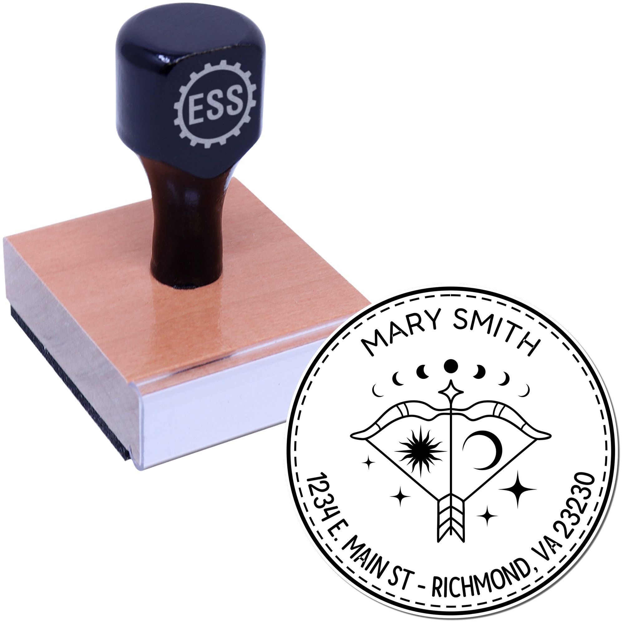 Wood Handle Philosophical Sagittarius Custom Made Mailing Stamp - Engineer Seal Stamps