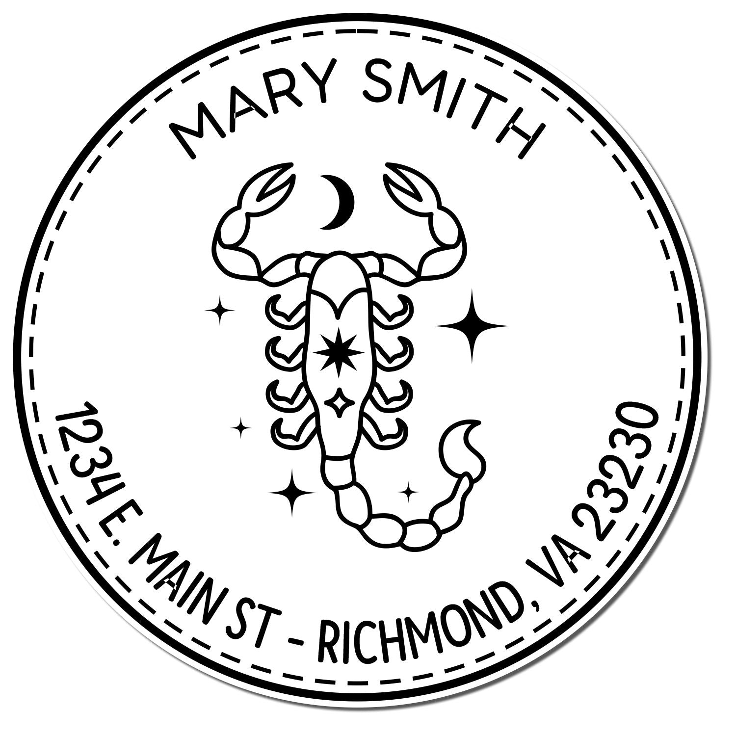 PSI Pre-Inked Resilient Scorpio Custom Name And Address Stamper - Engineer Seal Stamps