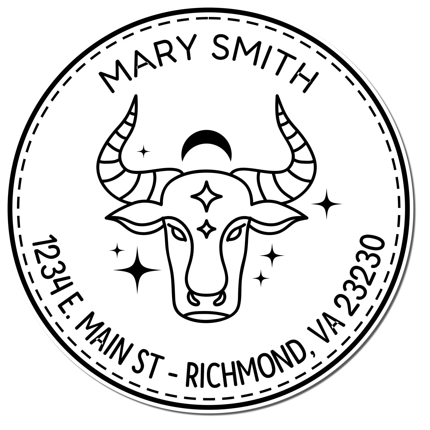 Self-Inking Grounded Taurus Personalized New Home Stamper - Engineer Seal Stamps