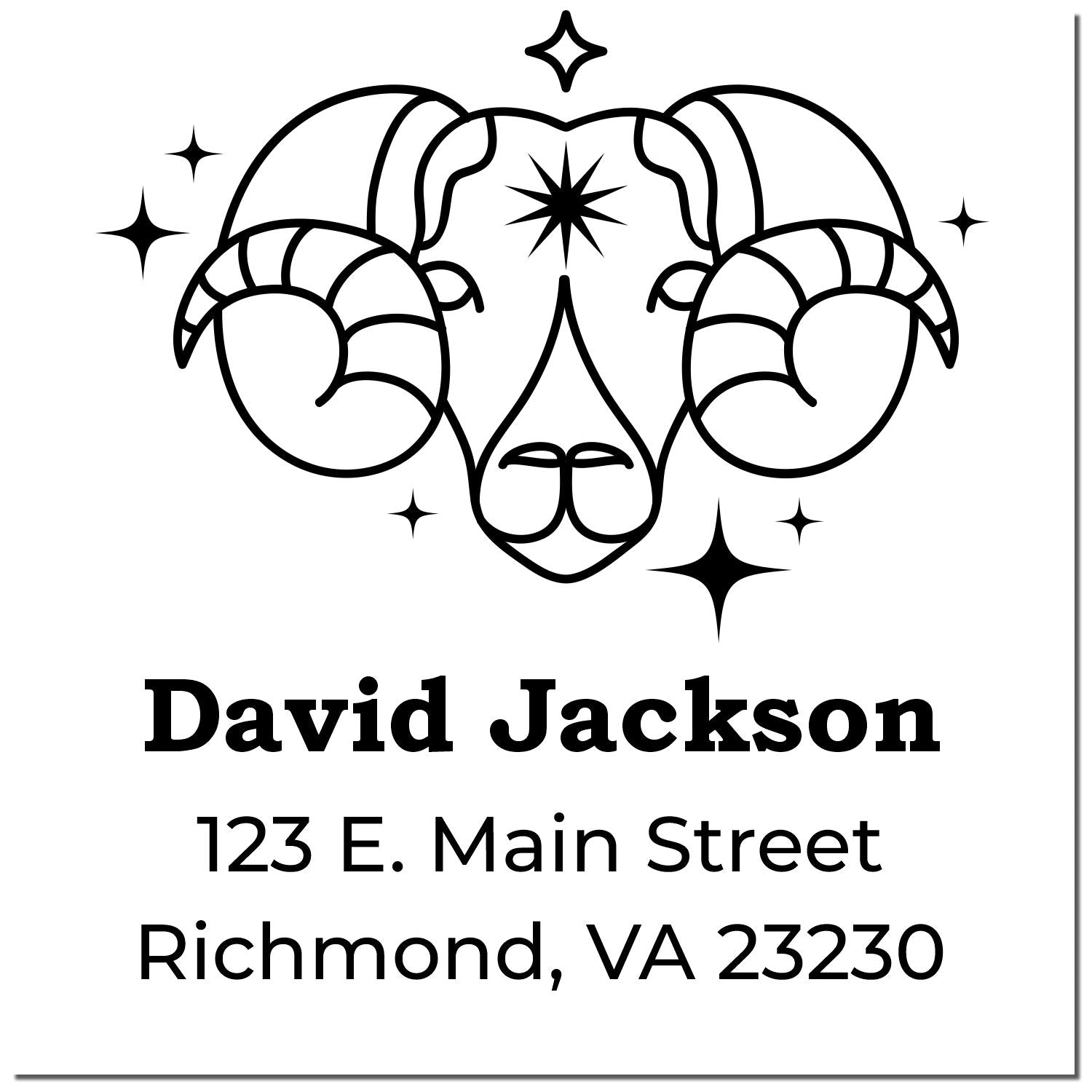 Dynamic Aries Celestial Customized Address Stamper - Engineer Seal Stamps