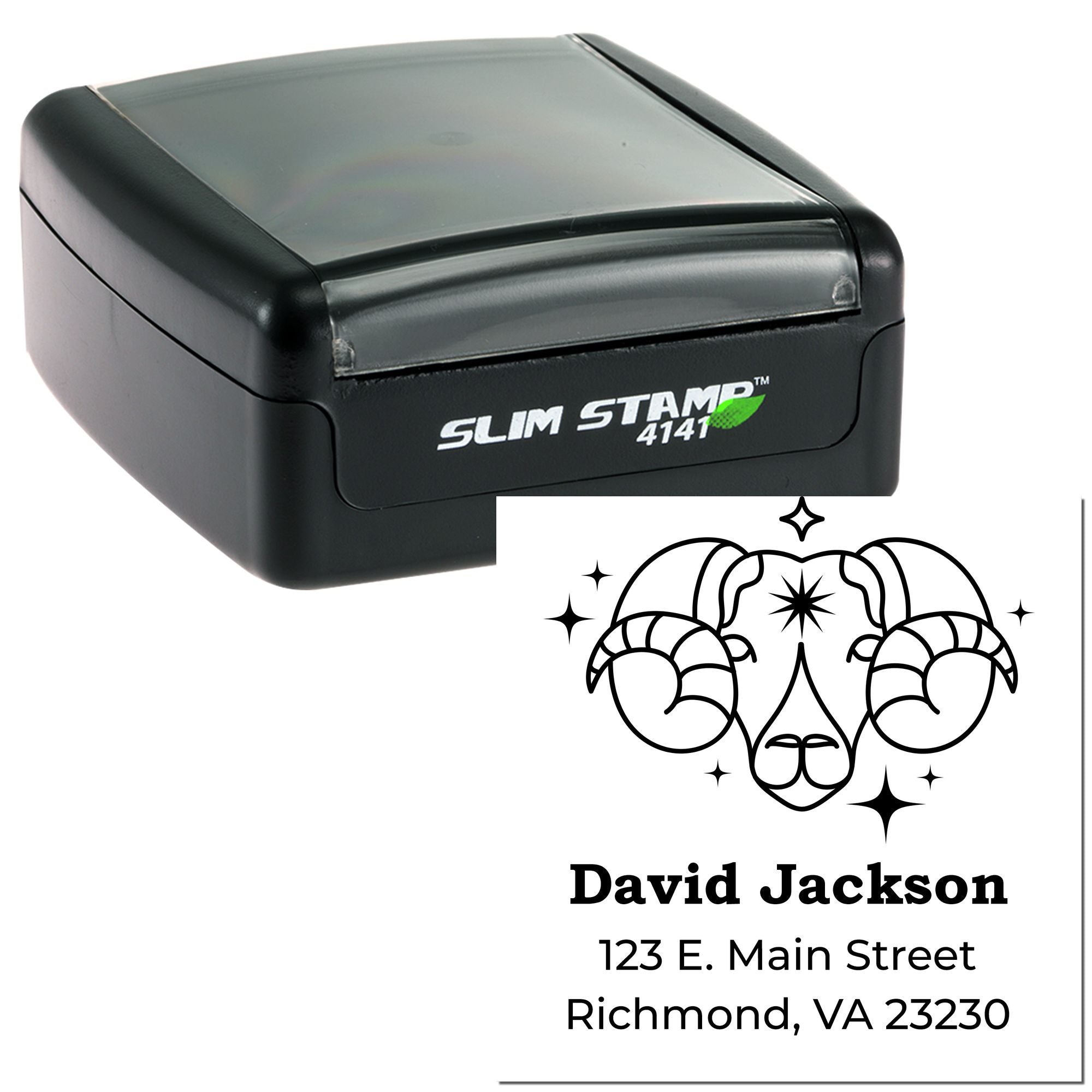 Dynamic Aries Zodiac Custom Made New Home Stamp - Engineer Seal Stamps