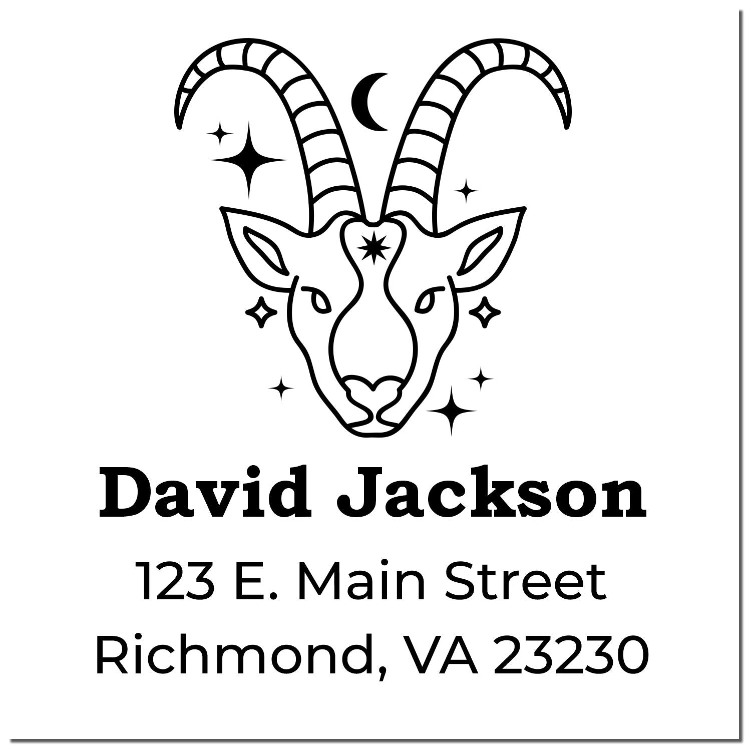 Determined Capricorn Celestial Customized Name And Address Stamper - Engineer Seal Stamps