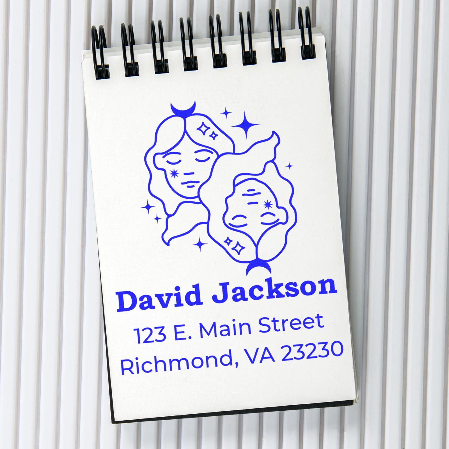 Playful Gemini Zodiac Return Address Stamper - Engineer Seal Stamps