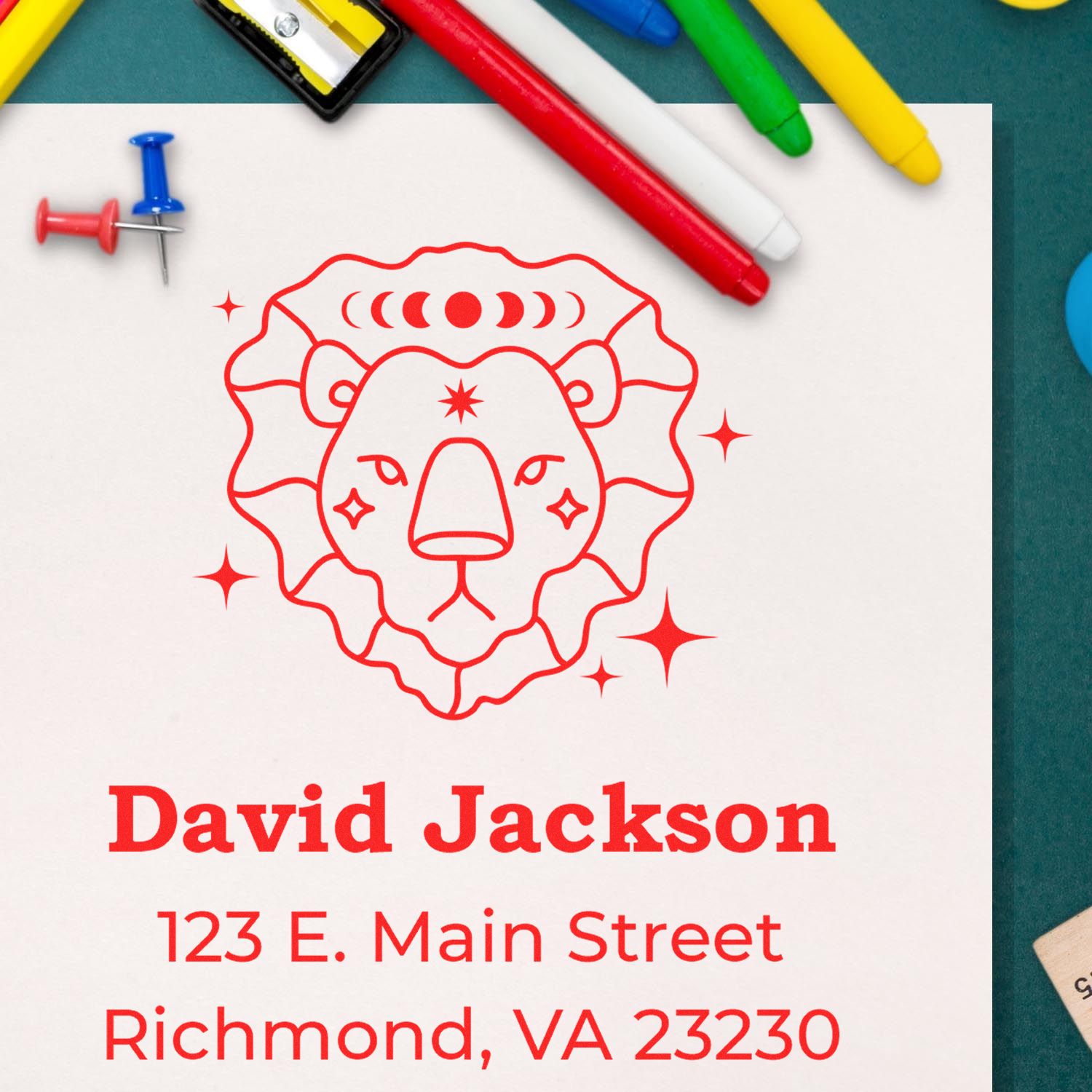 Passionate Leo Zodiac Address Stamp - Engineer Seal Stamps