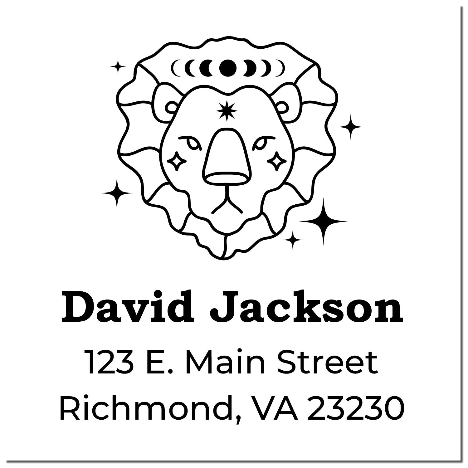 Passionate Leo Celestial Customized Return Address Stamper - Engineer Seal Stamps