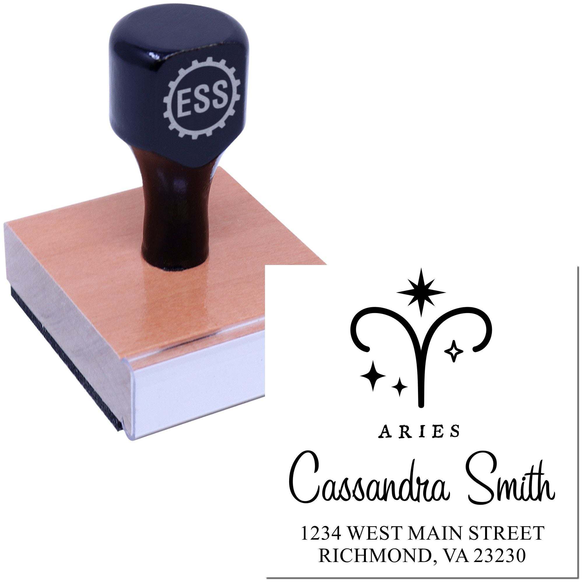 Pioneering Aries Zodiac Customized Return Address Stamper