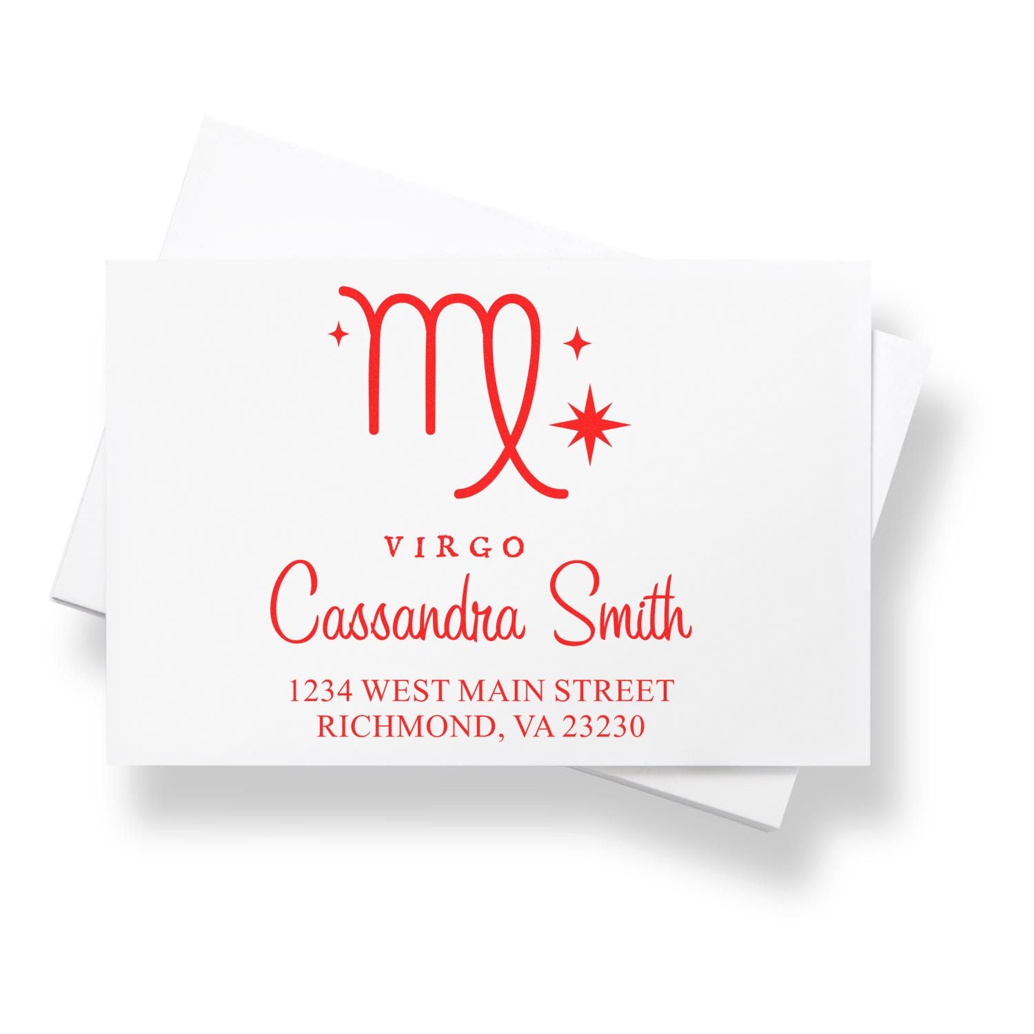 Precise Virgo Zodiac Customized Return Address Stamp - Engineer Seal Stamps