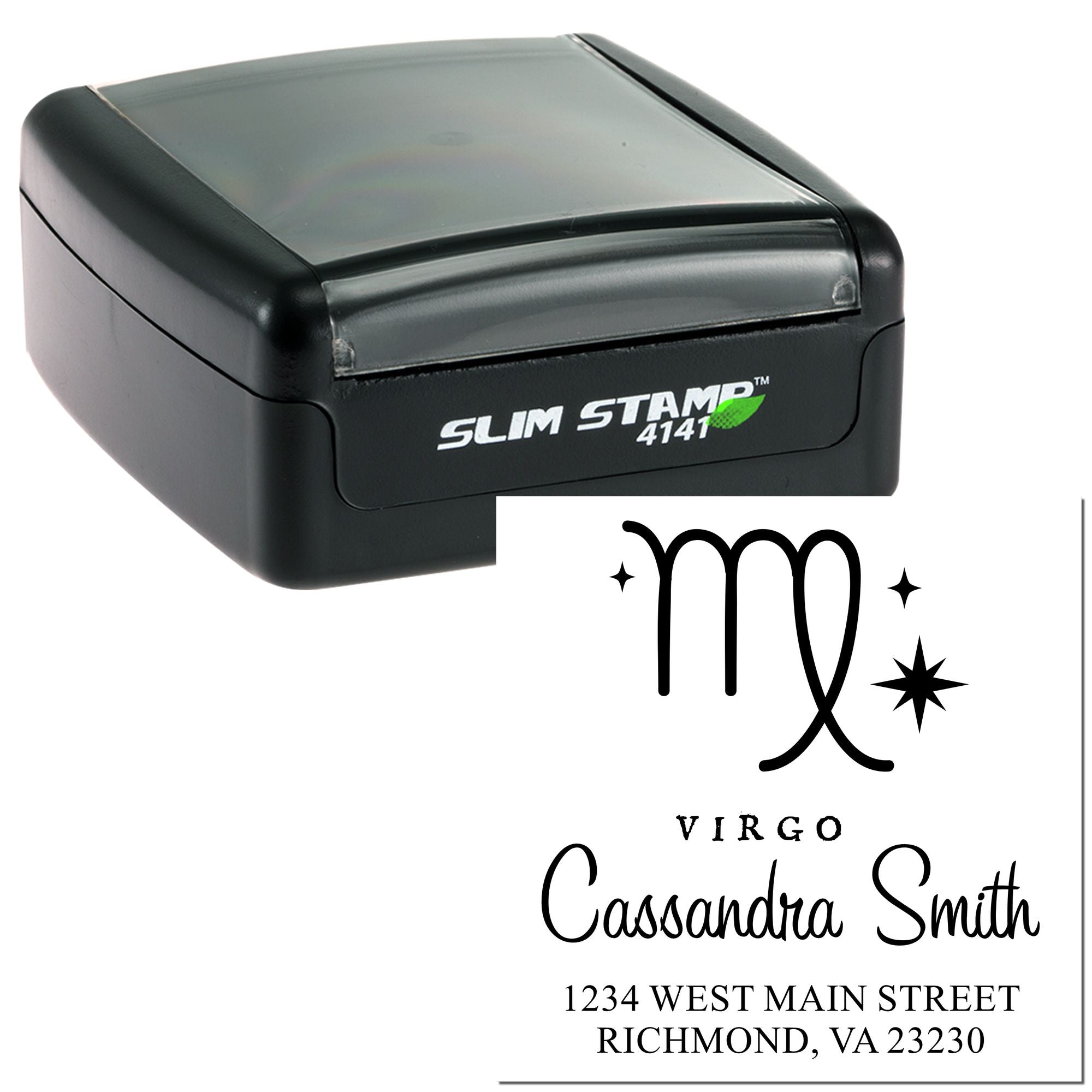 Precise Virgo Zodiac Customized Return Address Stamp - Engineer Seal Stamps